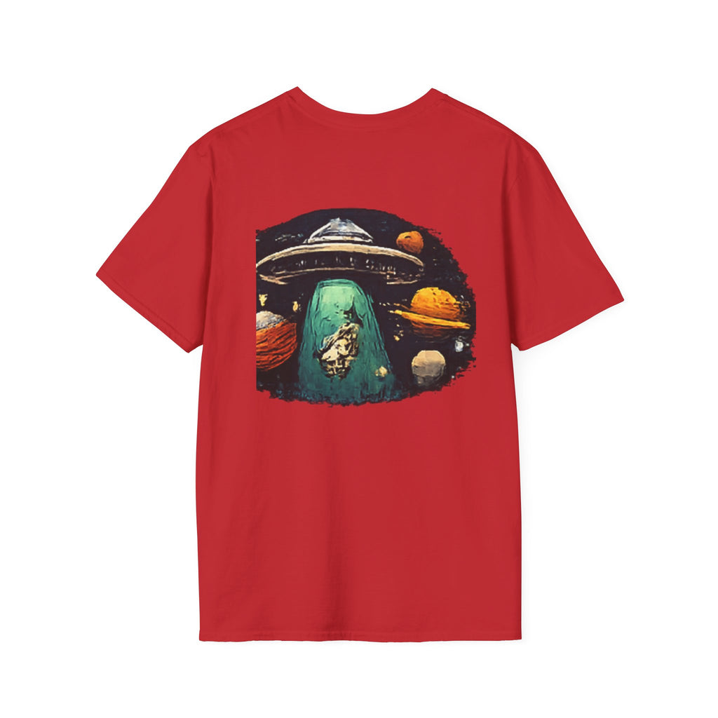 Alien Abduction Graphic T-Shirt — Retro UFO & Planets Space Tee
