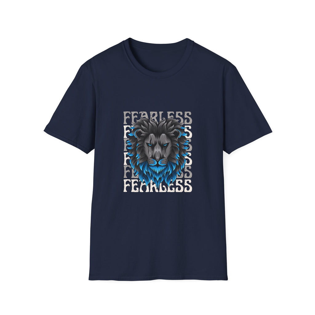 Lion Head T-Shirt — Bold Blue Mane Graphic Tee