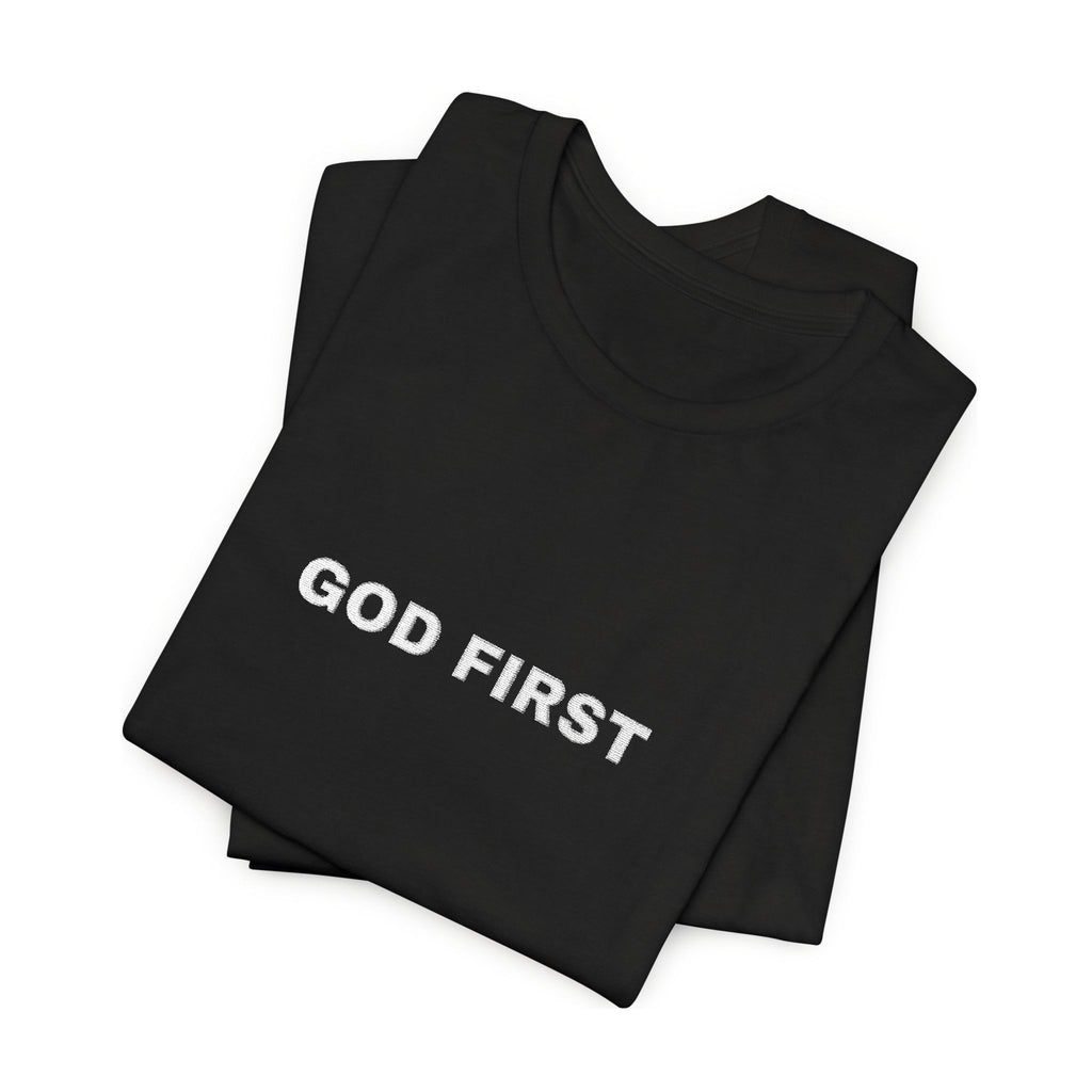 God First T-Shirt – Floral Lettering Christian Tee