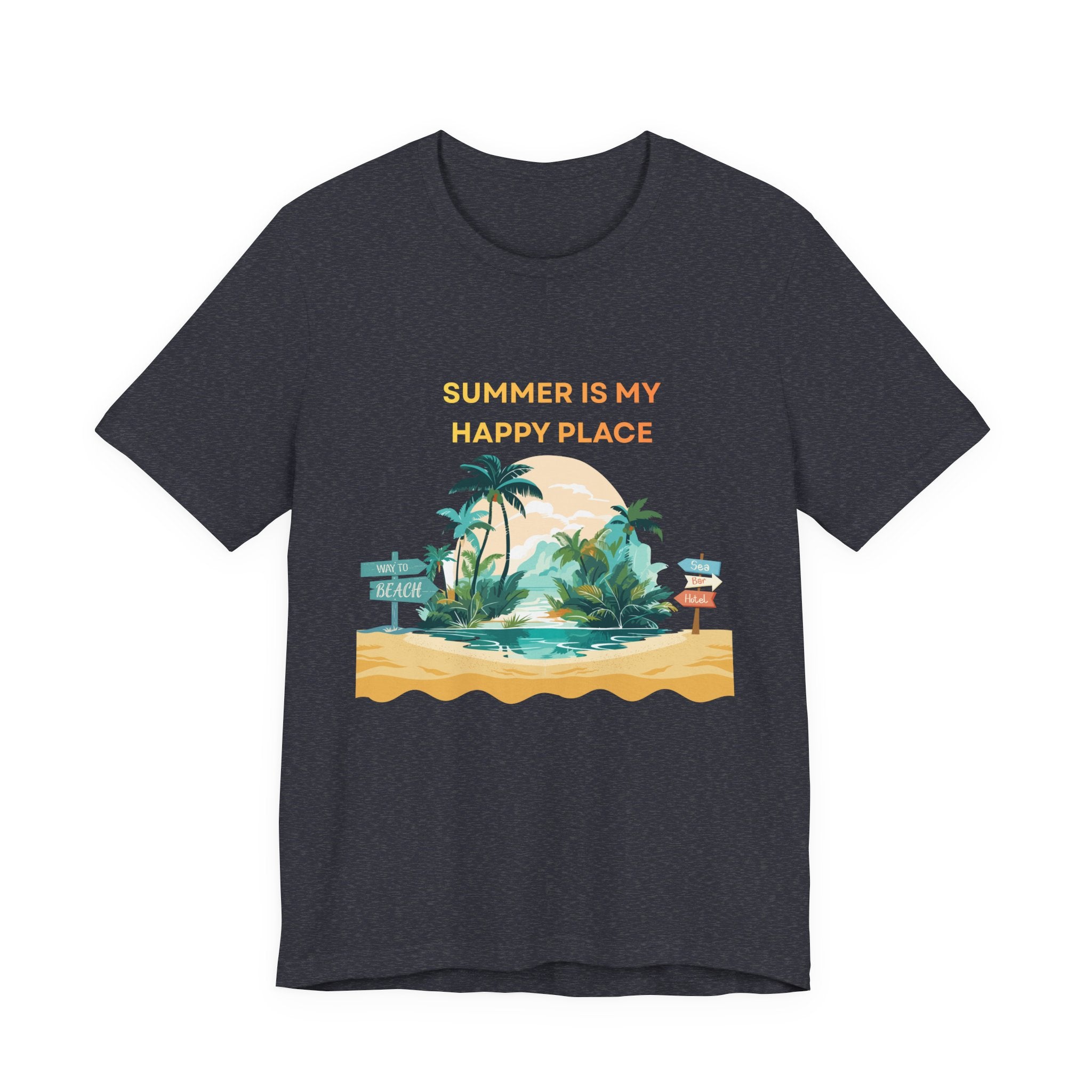 Summer Vibes Beach T-Shirt - "Summer Is My Happy Place" Graphic Tee