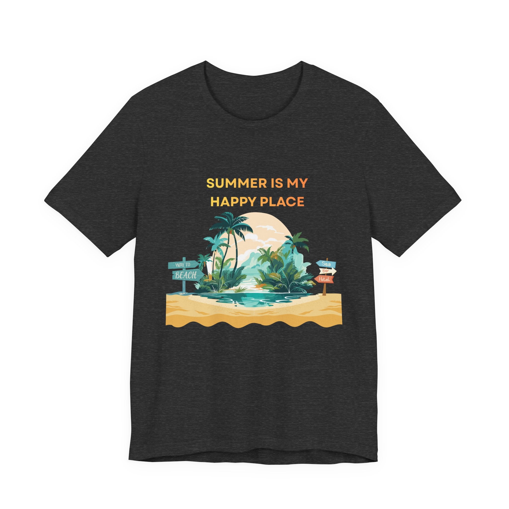 Summer Vibes Beach T-Shirt - "Summer Is My Happy Place" Graphic Tee