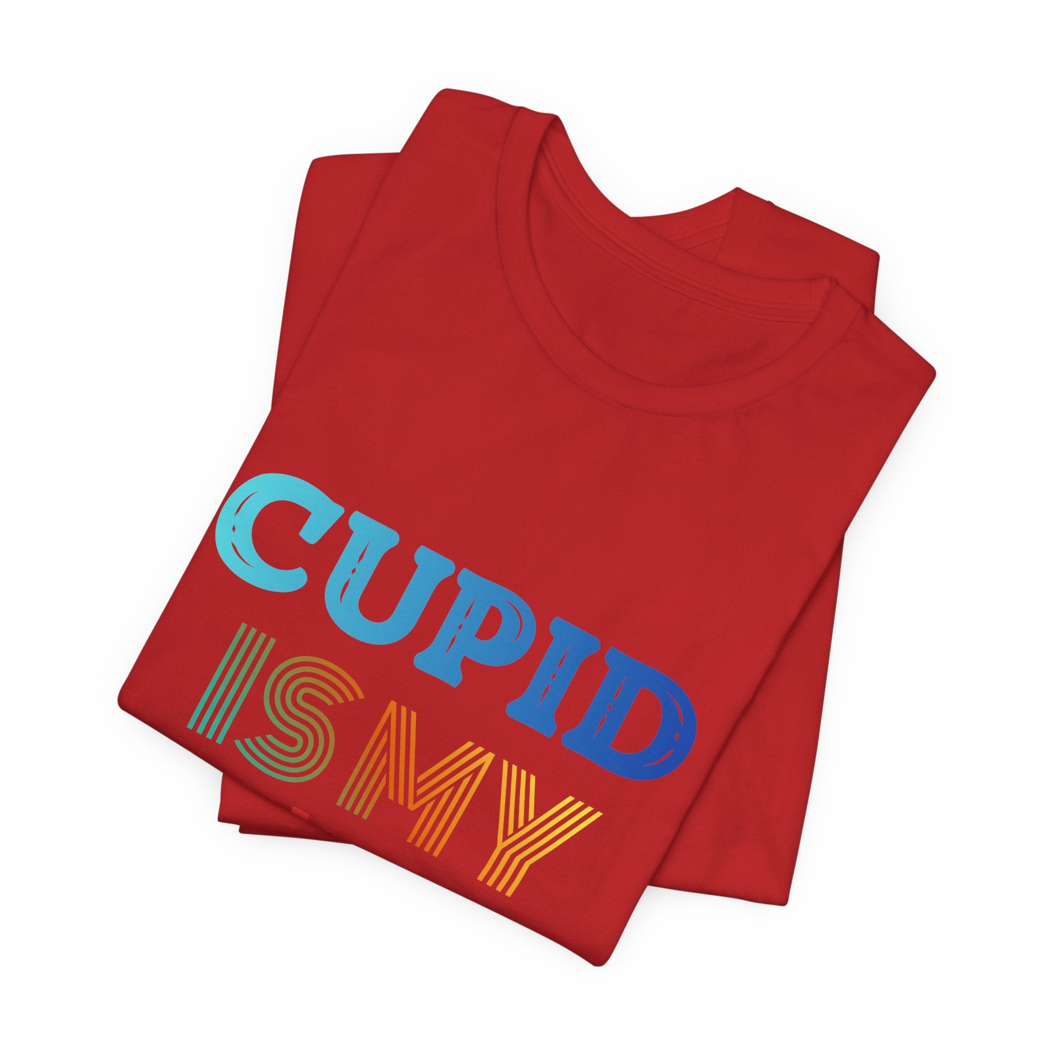 Cupid Is My Bestie Tee - Rainbow Valentine Graphic T-Shirt