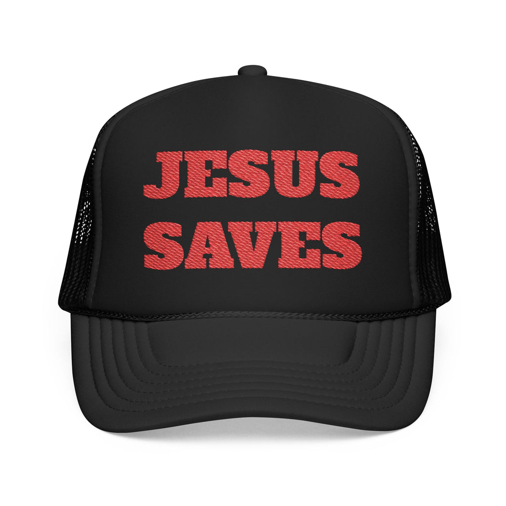Jesus Saves Foam Trucker Hat - Christian Gospel Mesh Cap