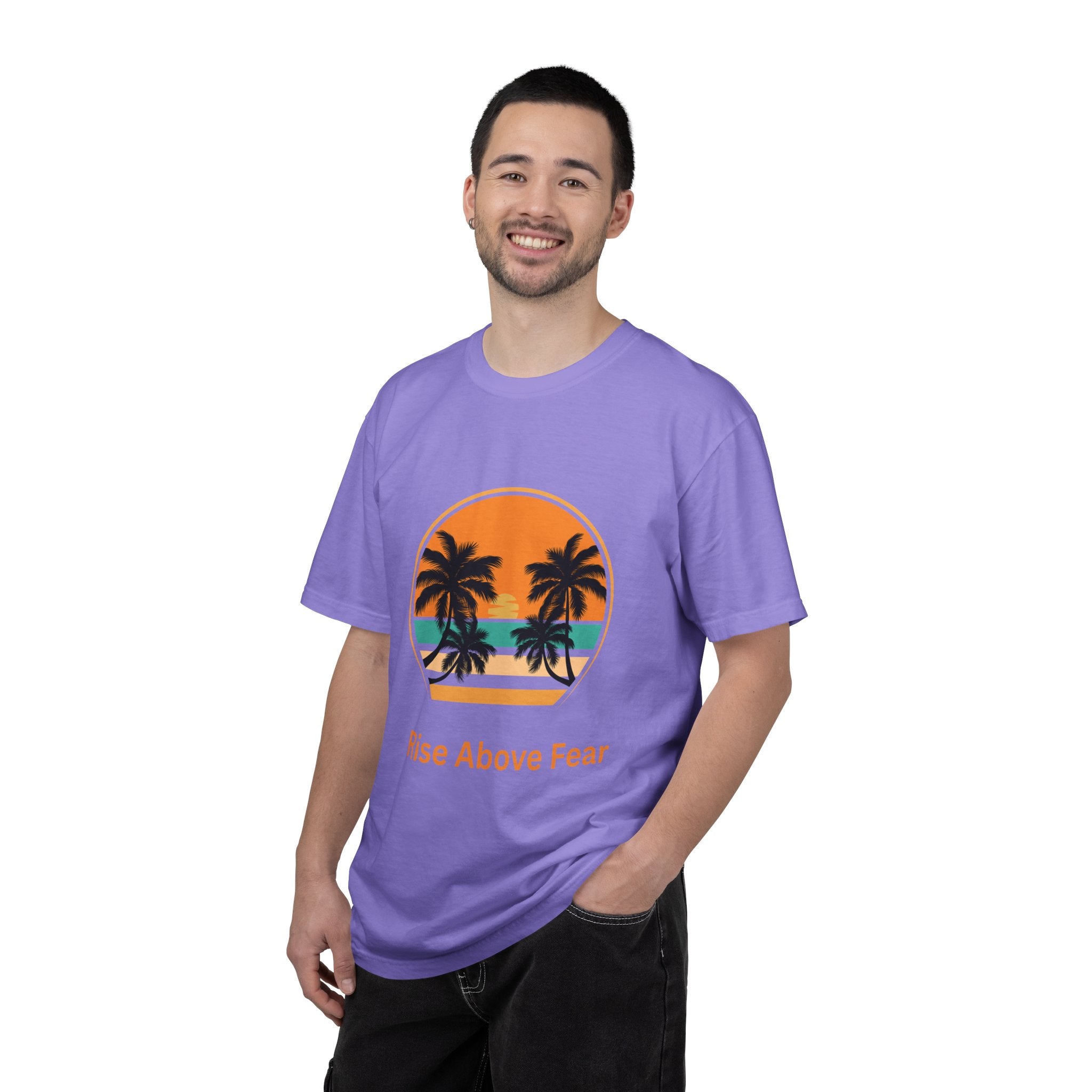 Rise Above Fear T-Shirt — Vintage Sunset Palm Tee