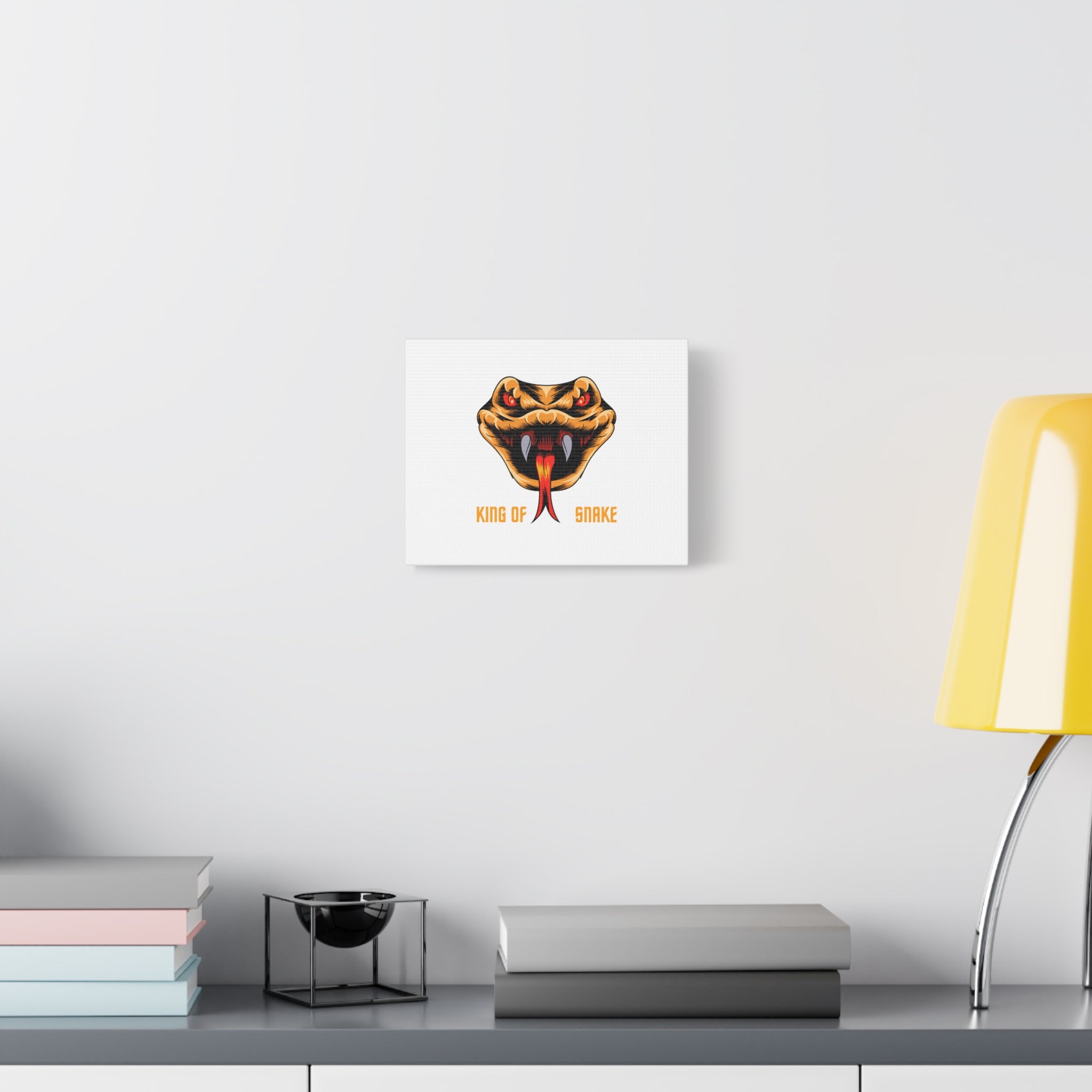 Snake Canvas Wall Art – "King of Snake" Fierce Cobra Head Matte Stretched Print