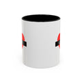Love Heart Accent Mug – Red Heart with "LOVE" Banner, Valentine's Day Coffee Cup