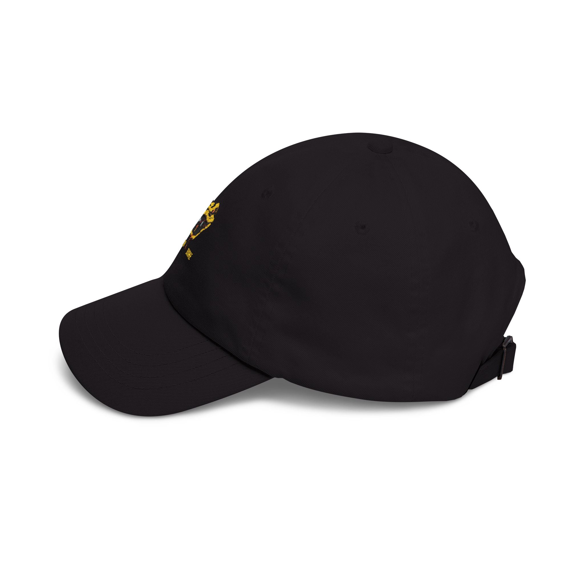 Dad Cap with Yellow Snake Embroidery — Retro Viper Logo Hat