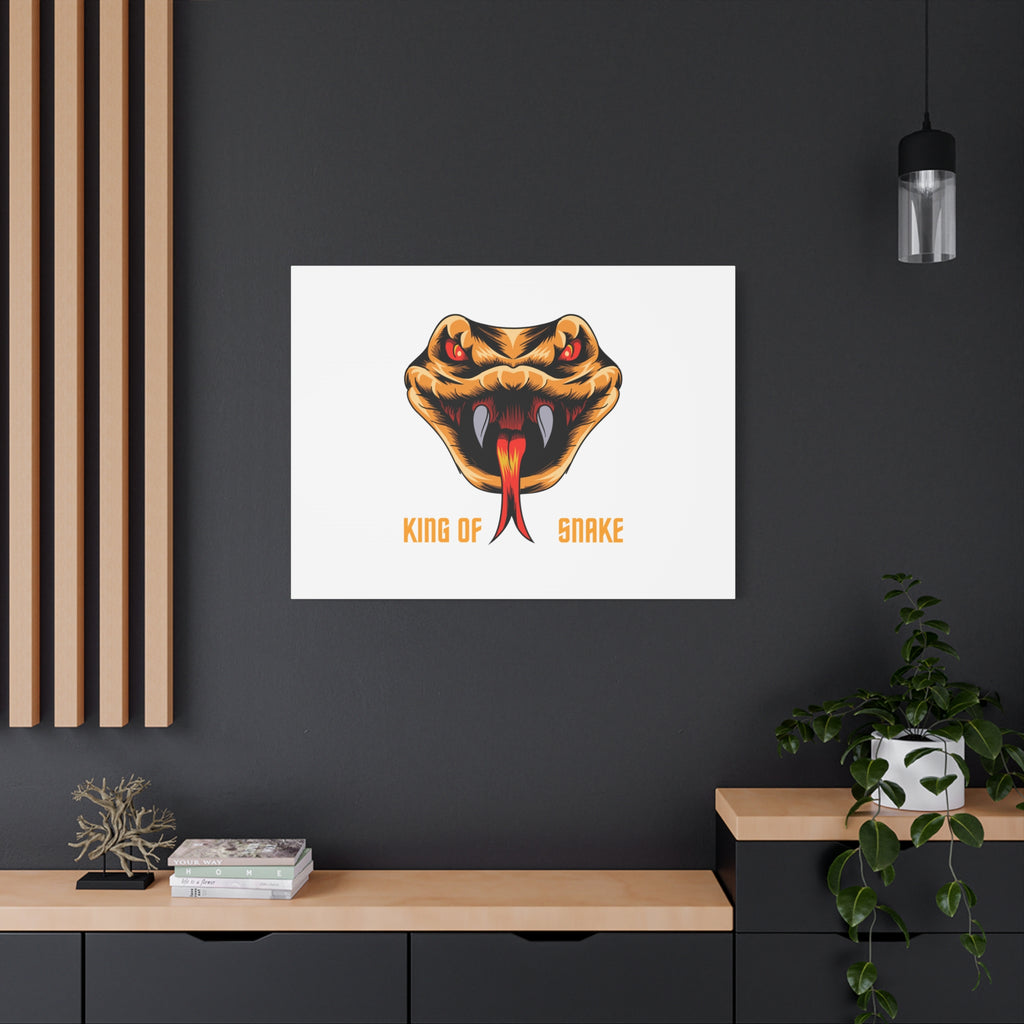 Snake Canvas Wall Art – "King of Snake" Fierce Cobra Head Matte Stretched Print