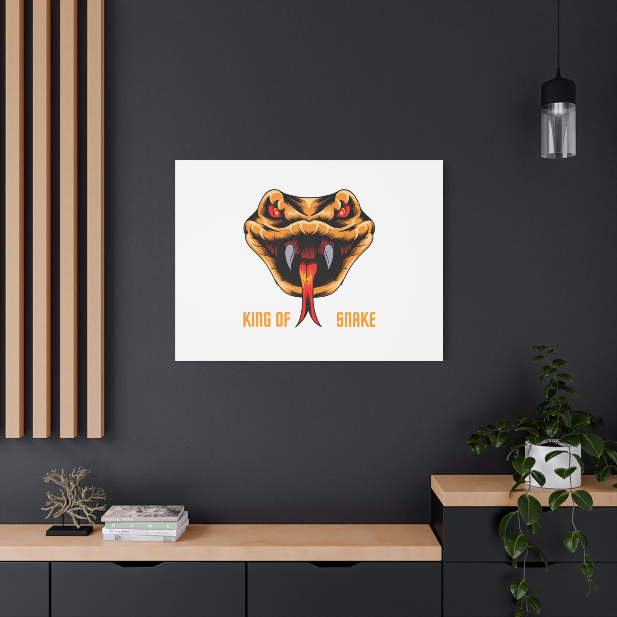 Snake Canvas Wall Art – "King of Snake" Fierce Cobra Head Matte Stretched Print