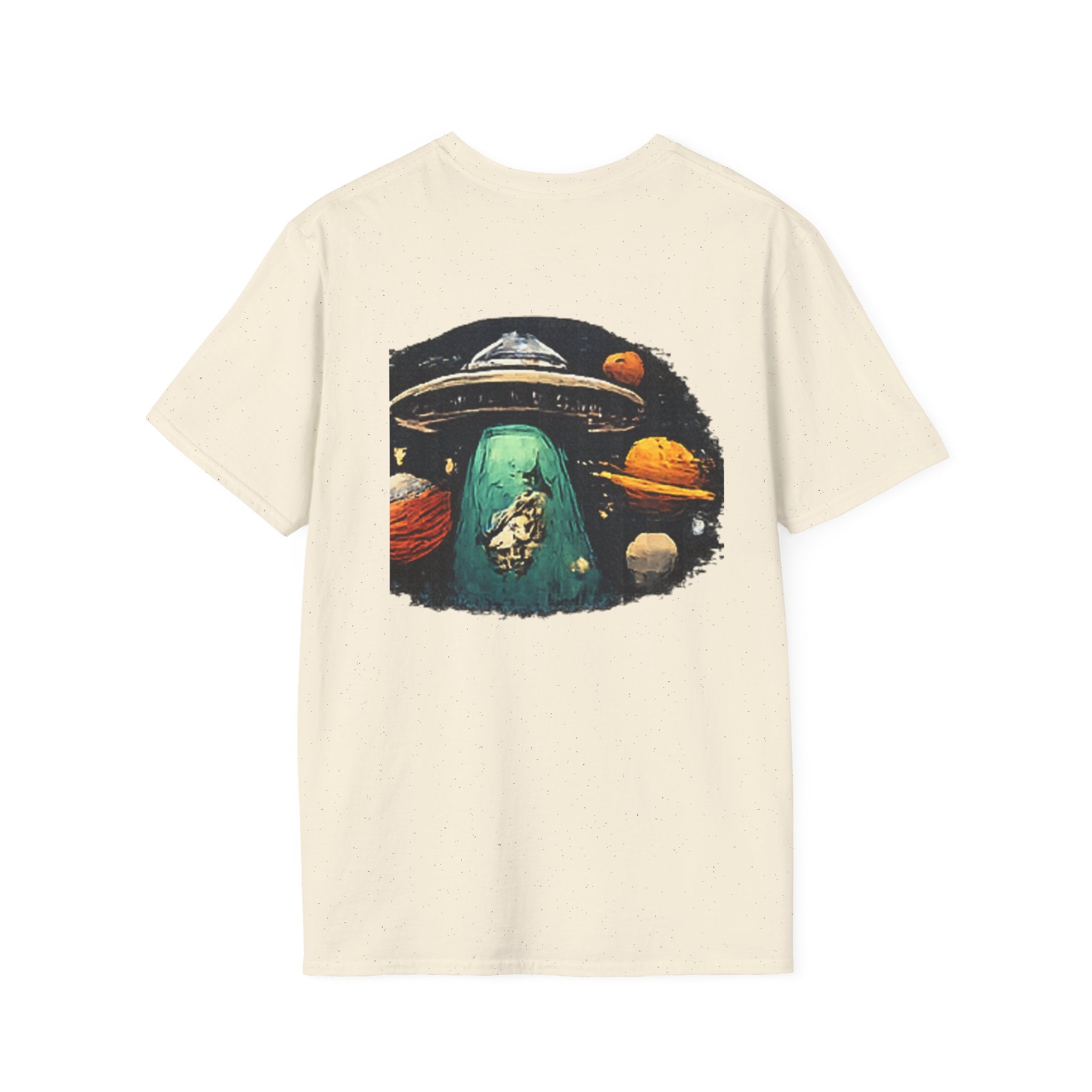 Alien Abduction Graphic T-Shirt — Retro UFO & Planets Space Tee