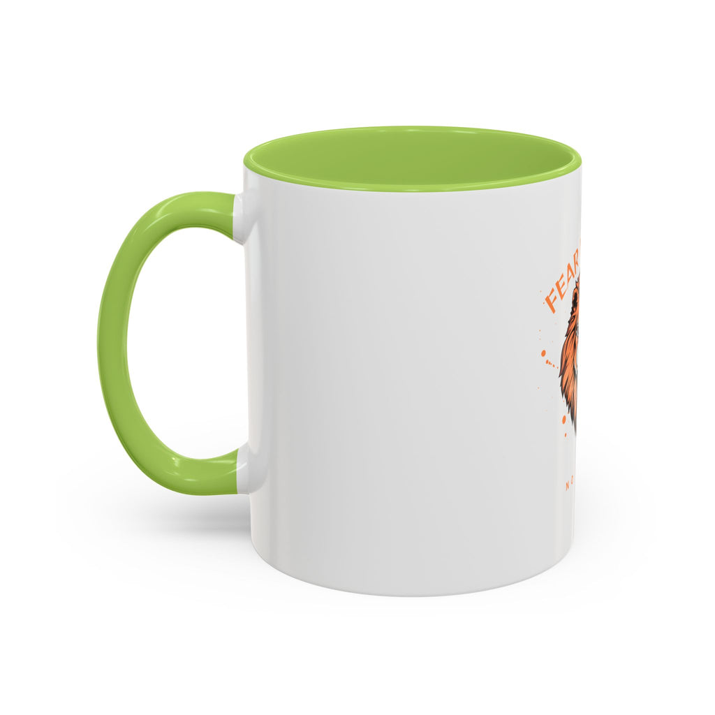 Fear Nothing Lion Accent Coffee Mug — Inspirational No Limits Motivational Gift