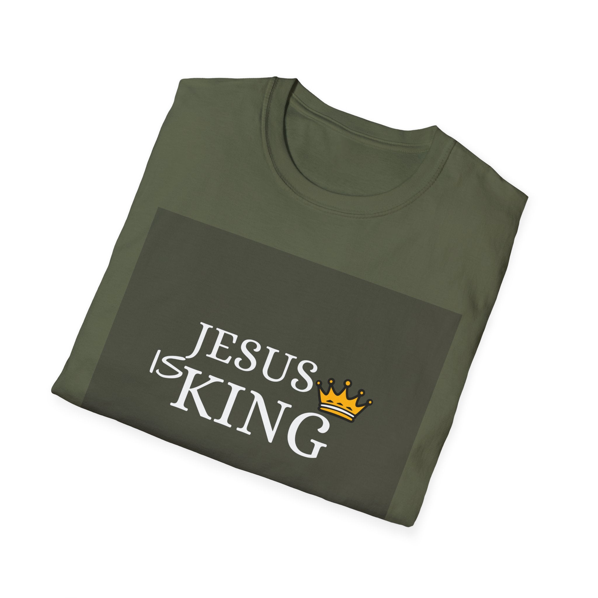 Jesus Is King T-Shirt — Christian Faith Tee with Crown Graphic