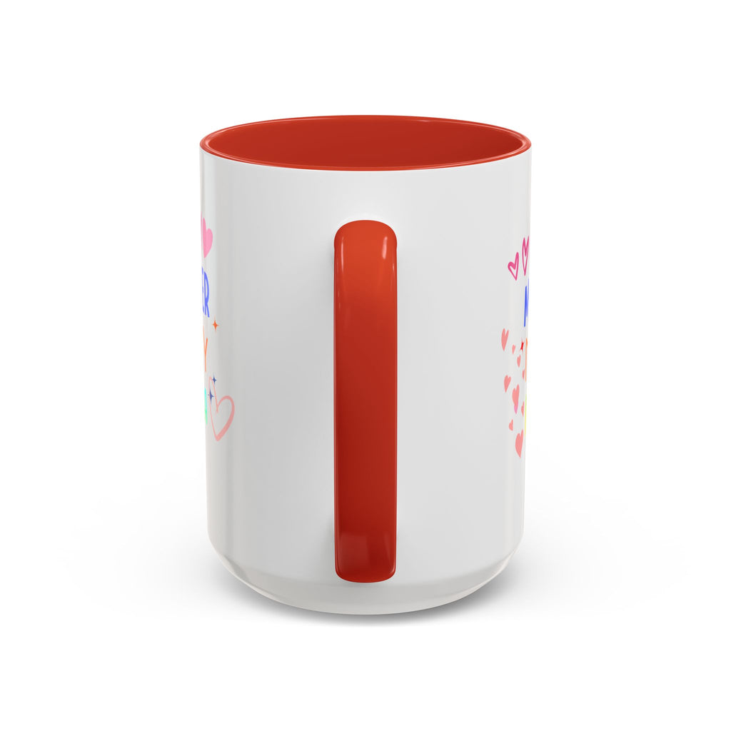 Mother/Mom Rainbow Accent Coffee Mug — 'Mom Mother Mommy Mama' Gift for Mother's Day