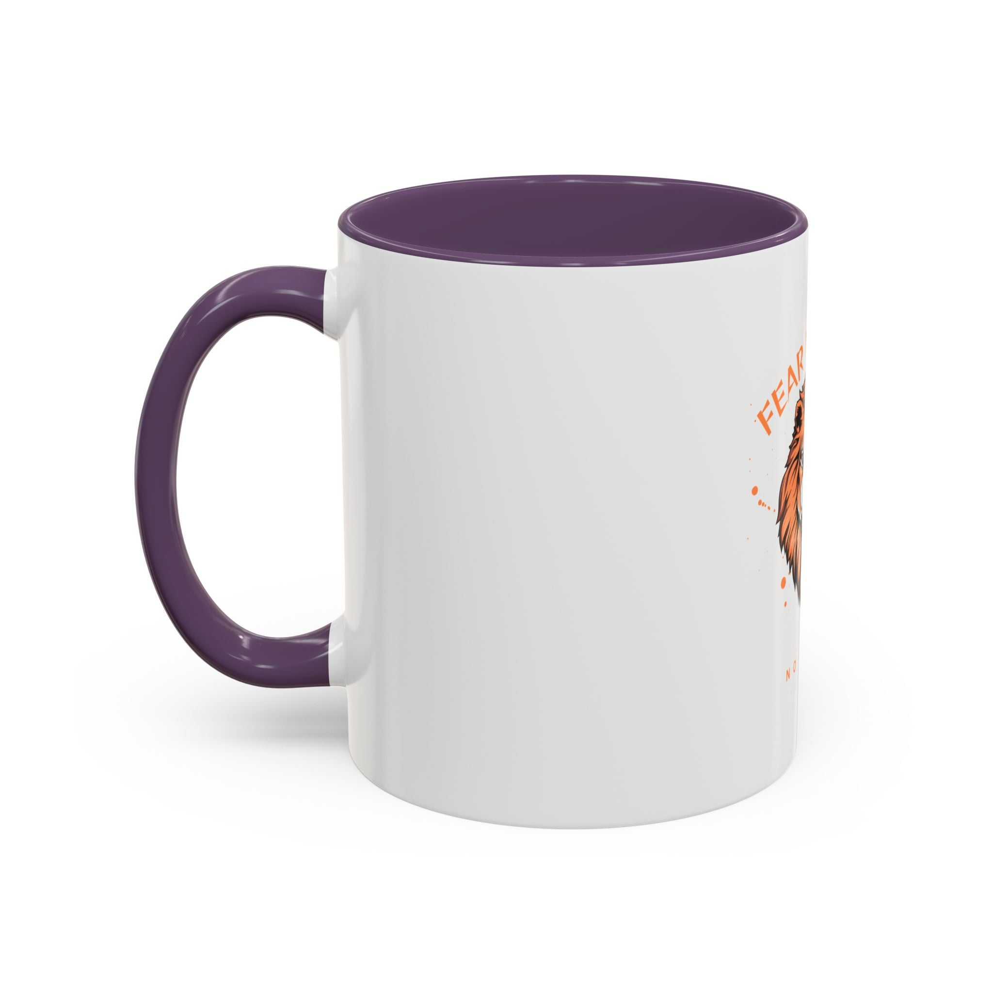 Fear Nothing Lion Accent Coffee Mug — Inspirational No Limits Motivational Gift