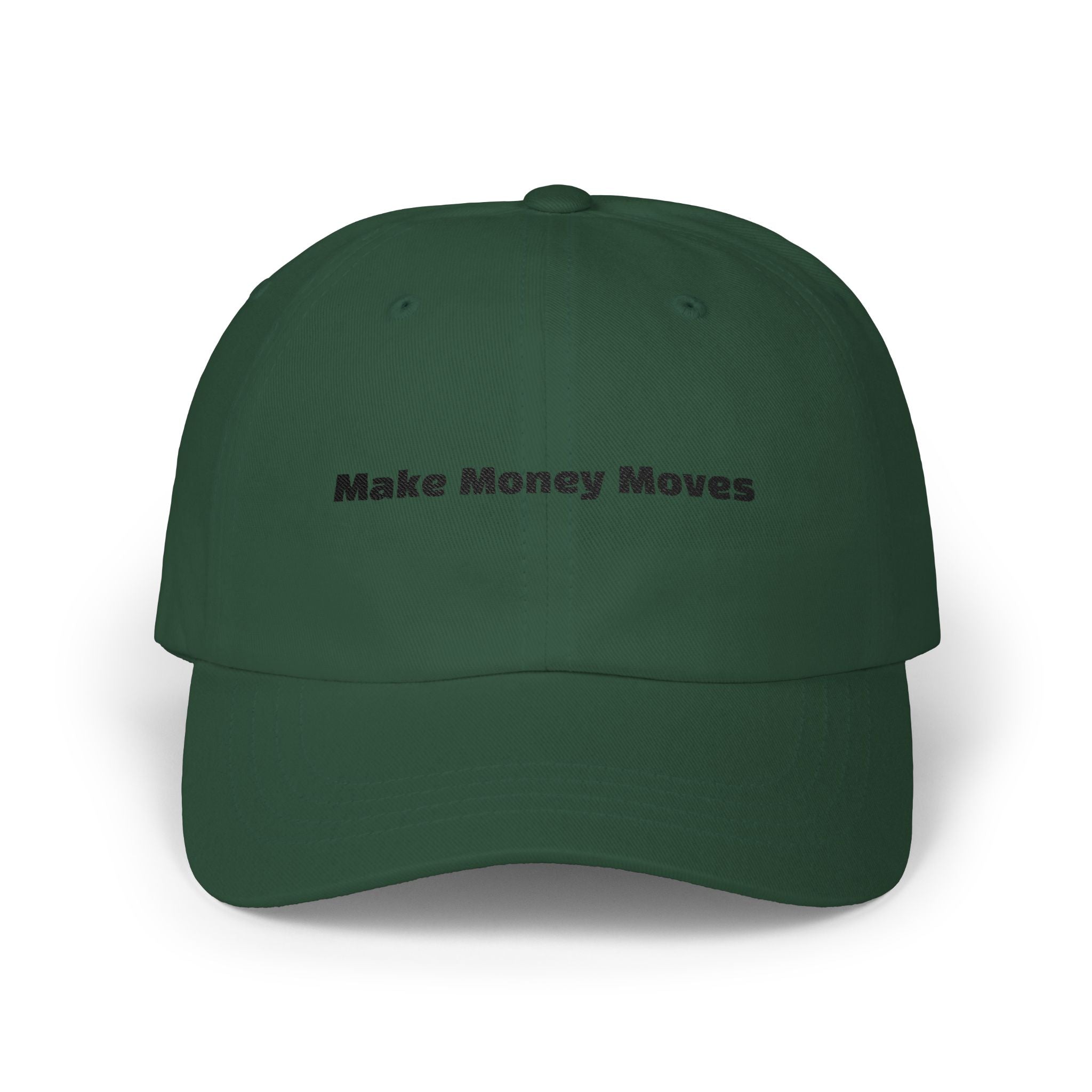 Make Money Moves Dad Cap — White Embroidered 'Make Money Moves' Front & 'Mindset' Back