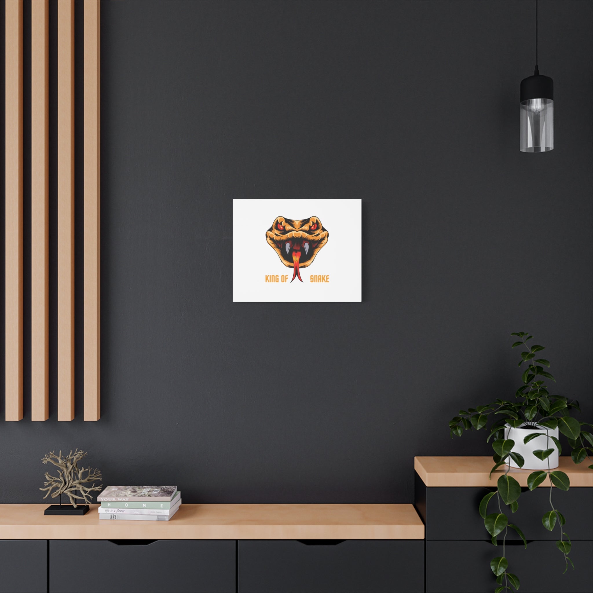 Snake Canvas Wall Art – "King of Snake" Fierce Cobra Head Matte Stretched Print