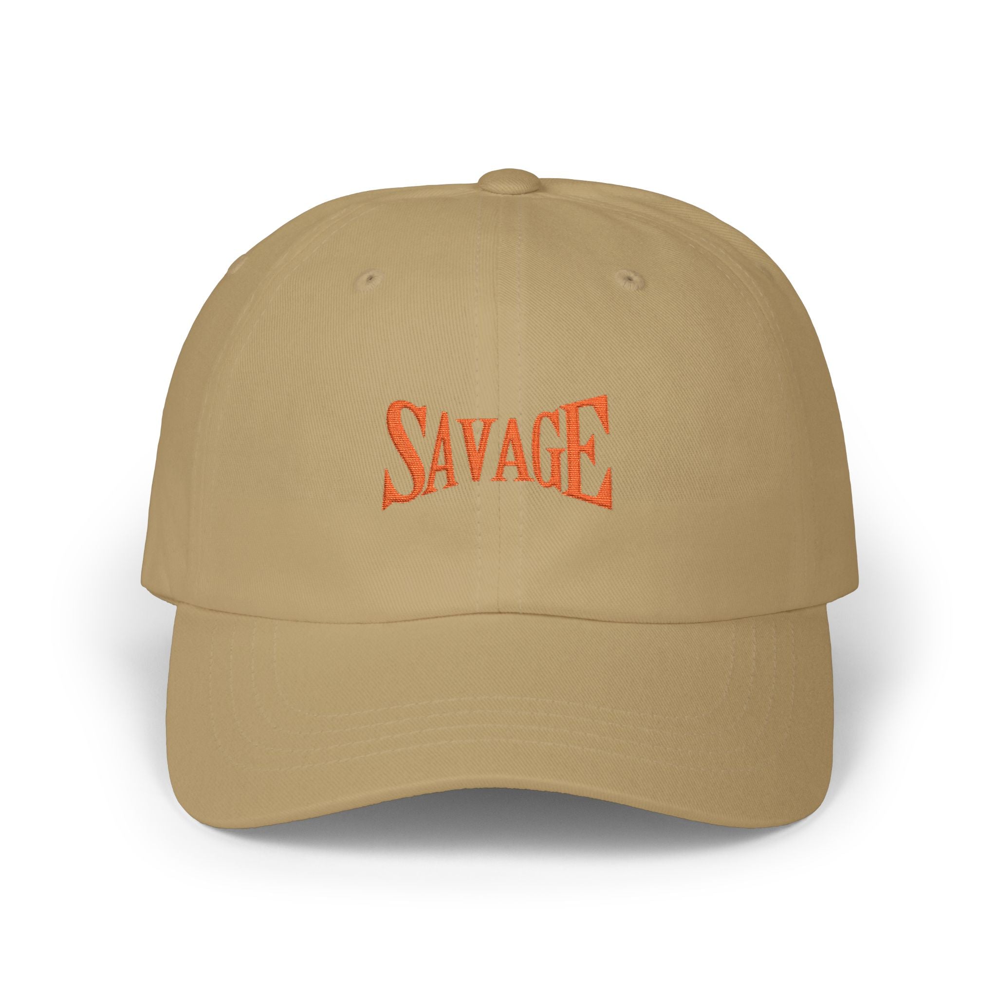 Savage Embroidered Dad Cap - White Casual Baseball Hat