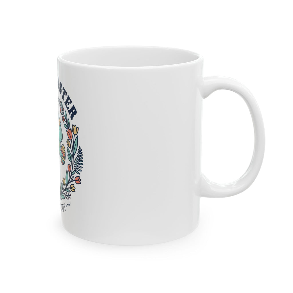 Happy Easter Ceramic Mug – Spring & Joy Bunny Easter Egg Coffee Cup (11oz/15oz)