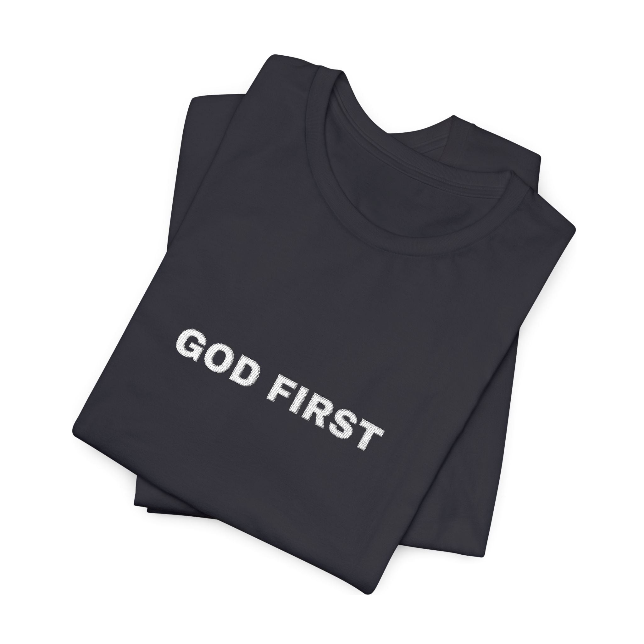 God First T-Shirt – Floral Lettering Christian Tee