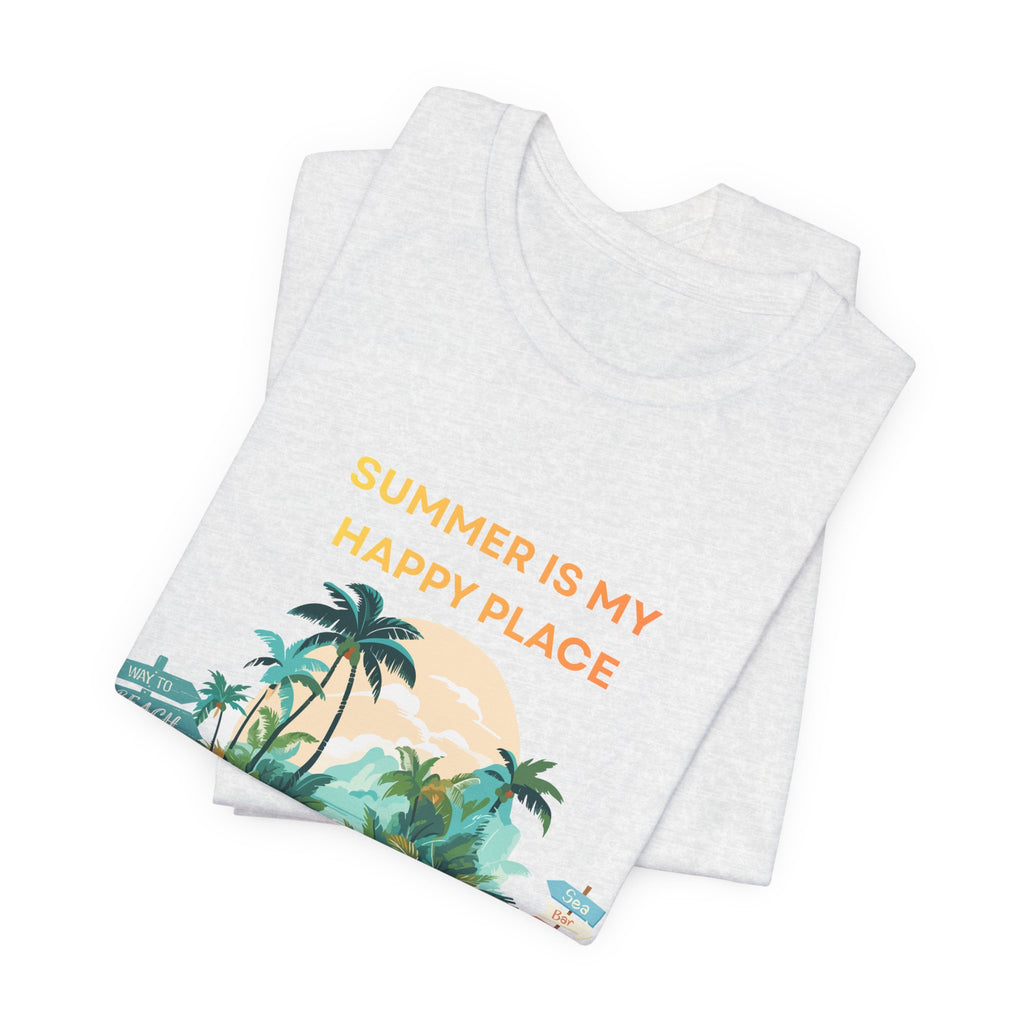 Summer Vibes Beach T-Shirt - "Summer Is My Happy Place" Graphic Tee