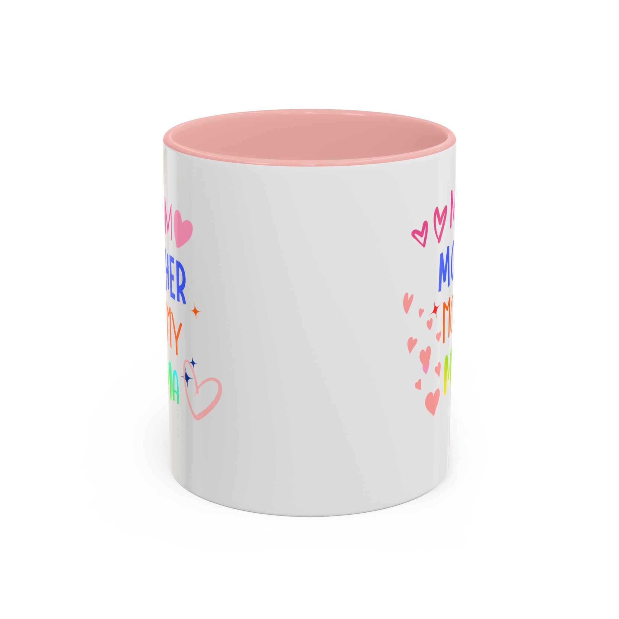 Mother/Mom Rainbow Accent Coffee Mug — 'Mom Mother Mommy Mama' Gift for Mother's Day