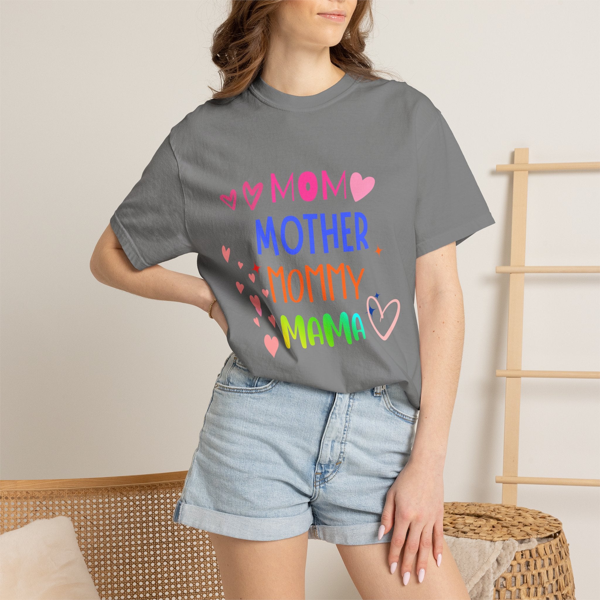 Mom • Mother • Mommy • Mama Colorful Hearts T-Shirt — Mother's Day Gift