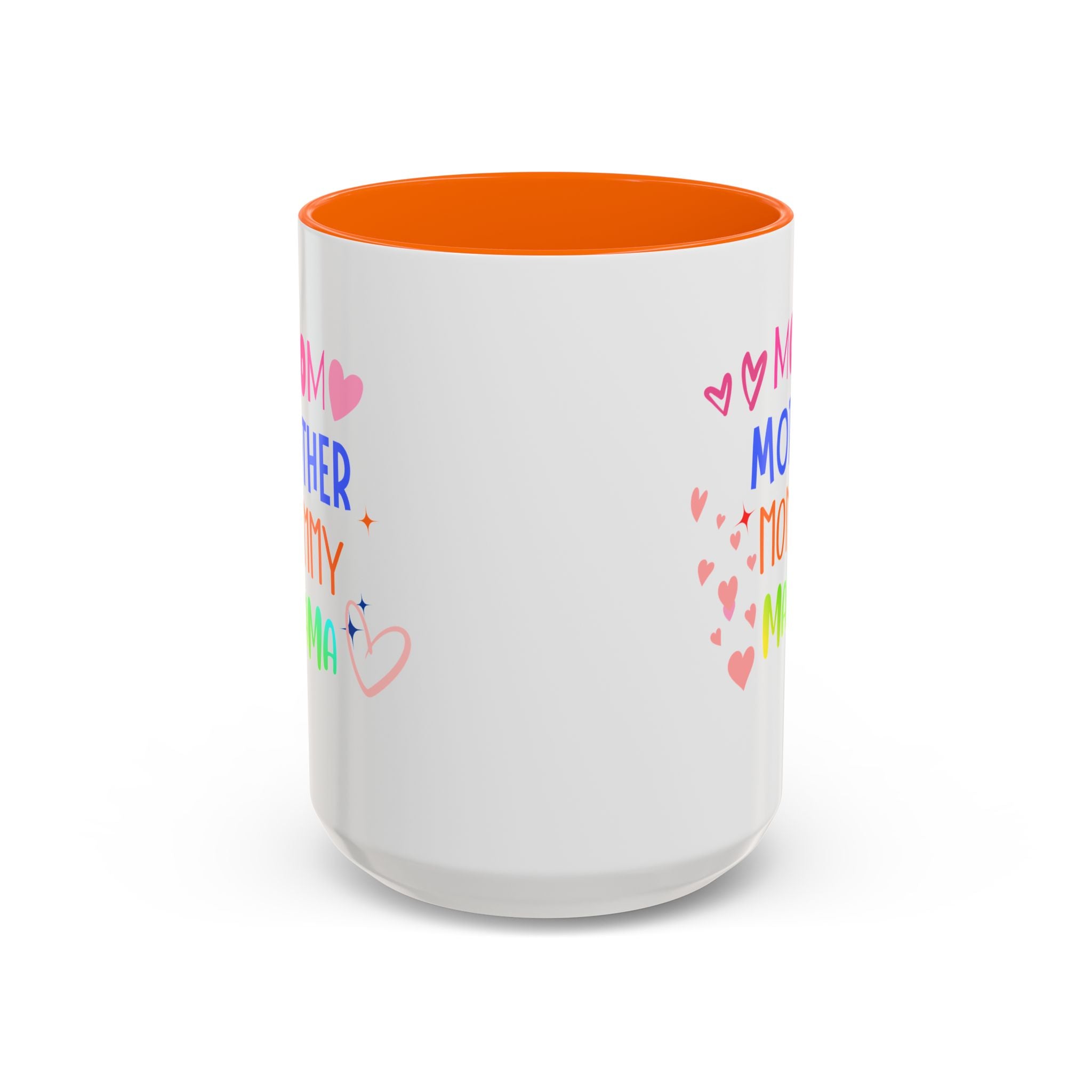 Mother/Mom Rainbow Accent Coffee Mug — 'Mom Mother Mommy Mama' Gift for Mother's Day
