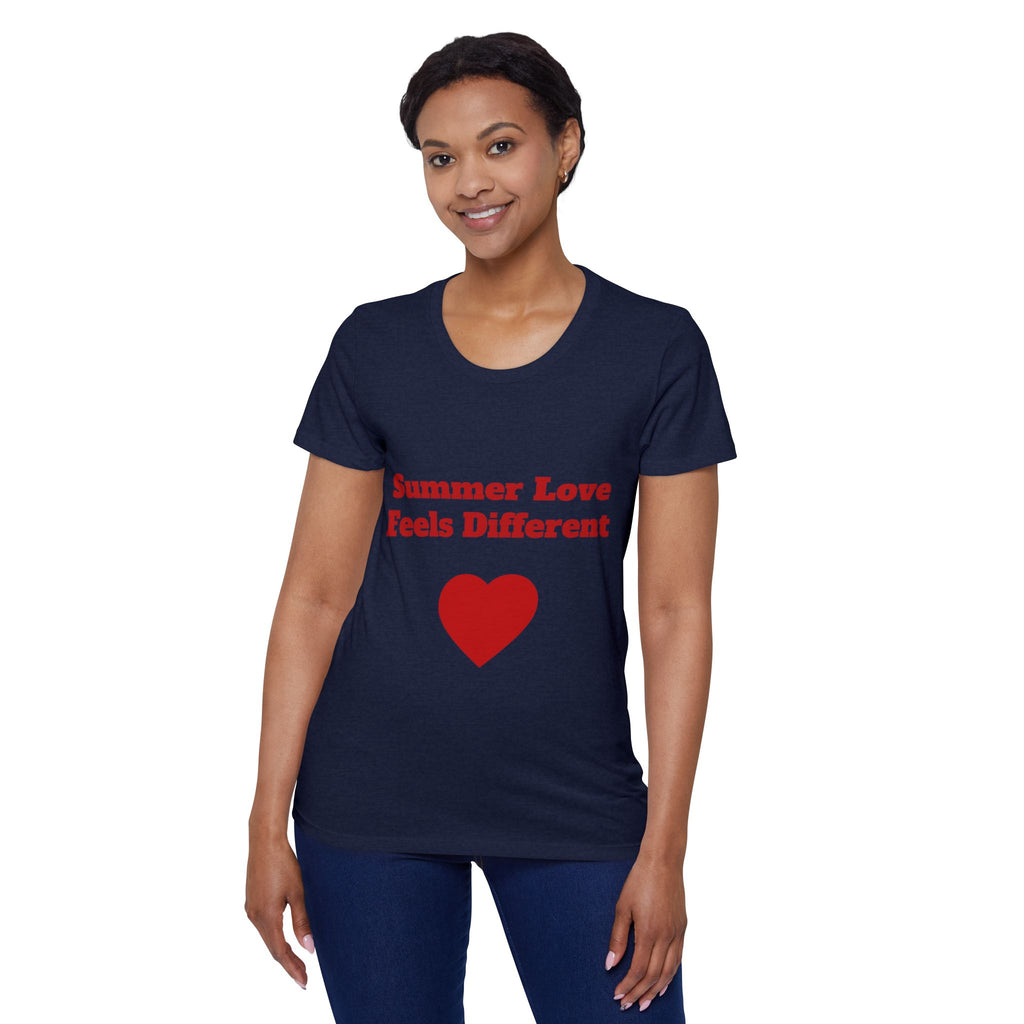 Summer Love Feels Different Tee — Women's Organic Cotton Heart T‑Shirt