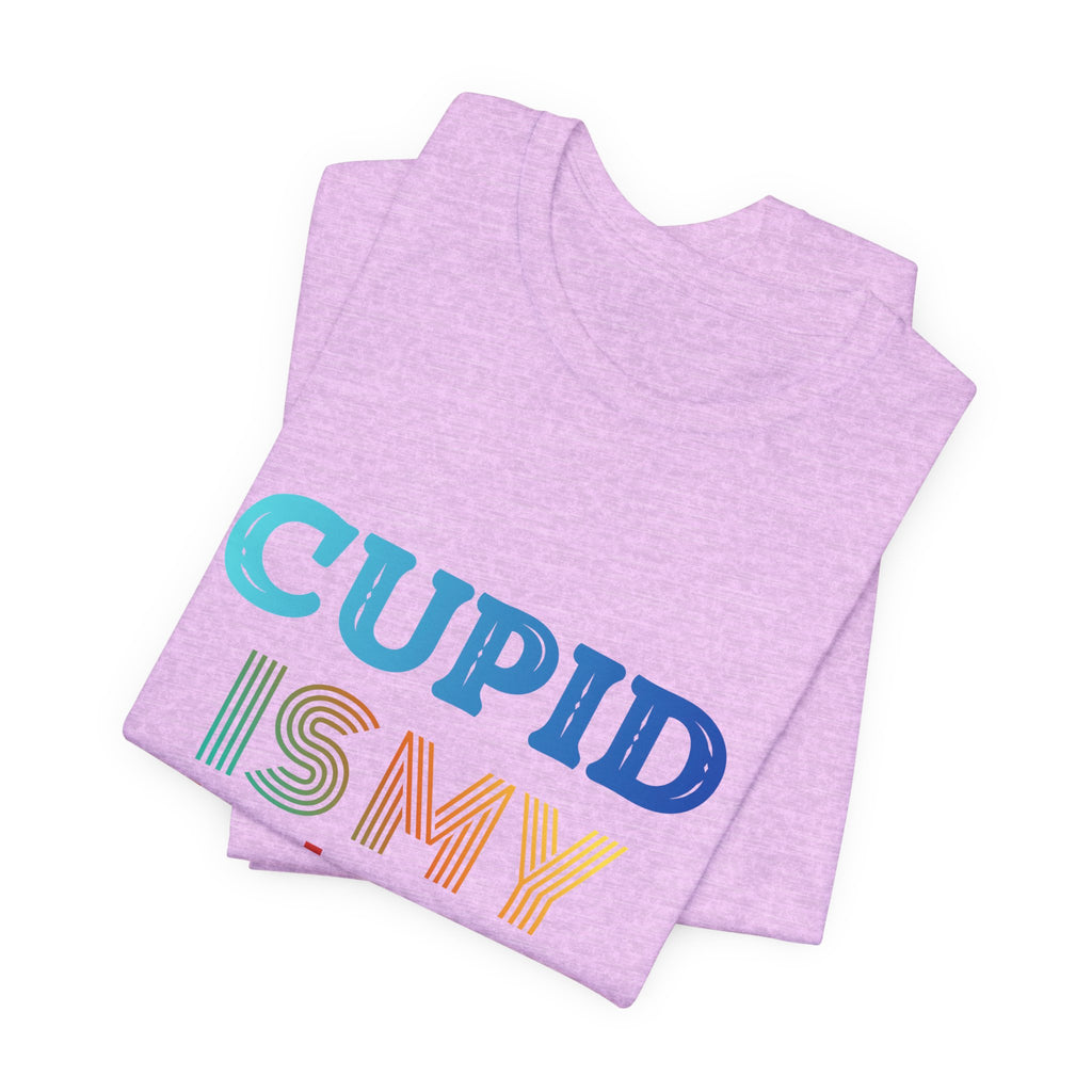 Cupid Is My Bestie Tee - Rainbow Valentine Graphic T-Shirt