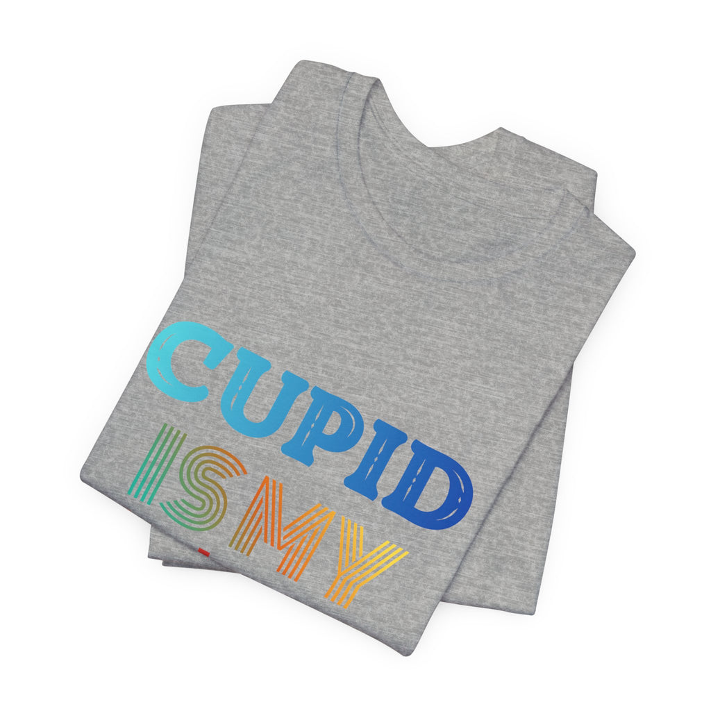 Cupid Is My Bestie Tee - Rainbow Valentine Graphic T-Shirt