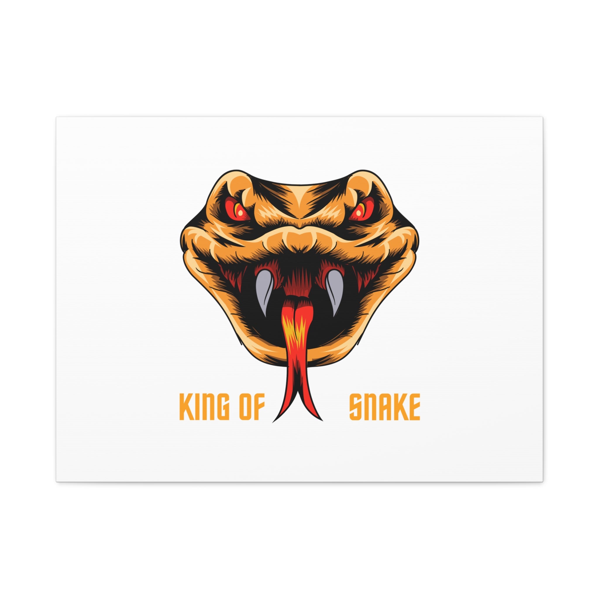 Snake Canvas Wall Art – "King of Snake" Fierce Cobra Head Matte Stretched Print