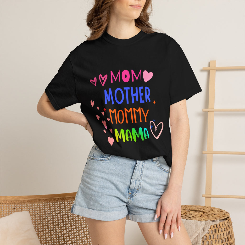 Mom • Mother • Mommy • Mama Colorful Hearts T-Shirt — Mother's Day Gift