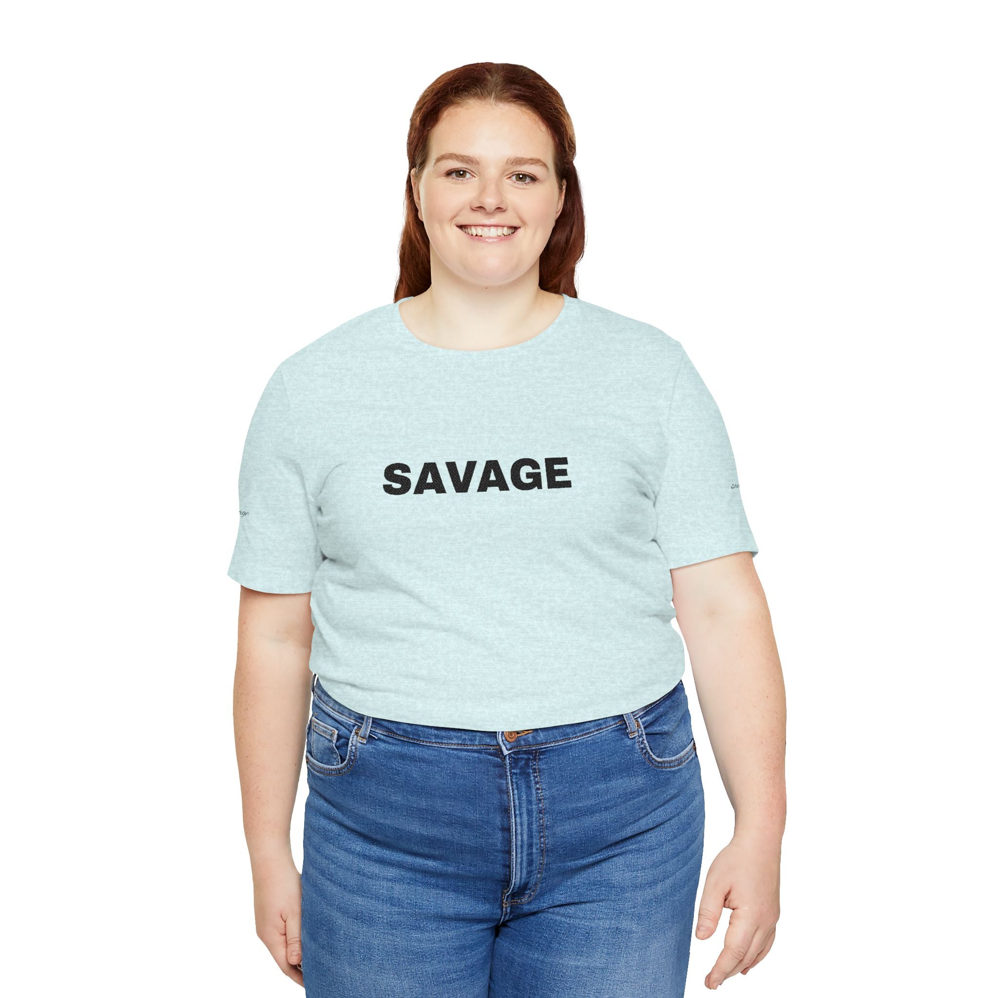 Savage Graphic Tee - Bold Text White T-Shirt