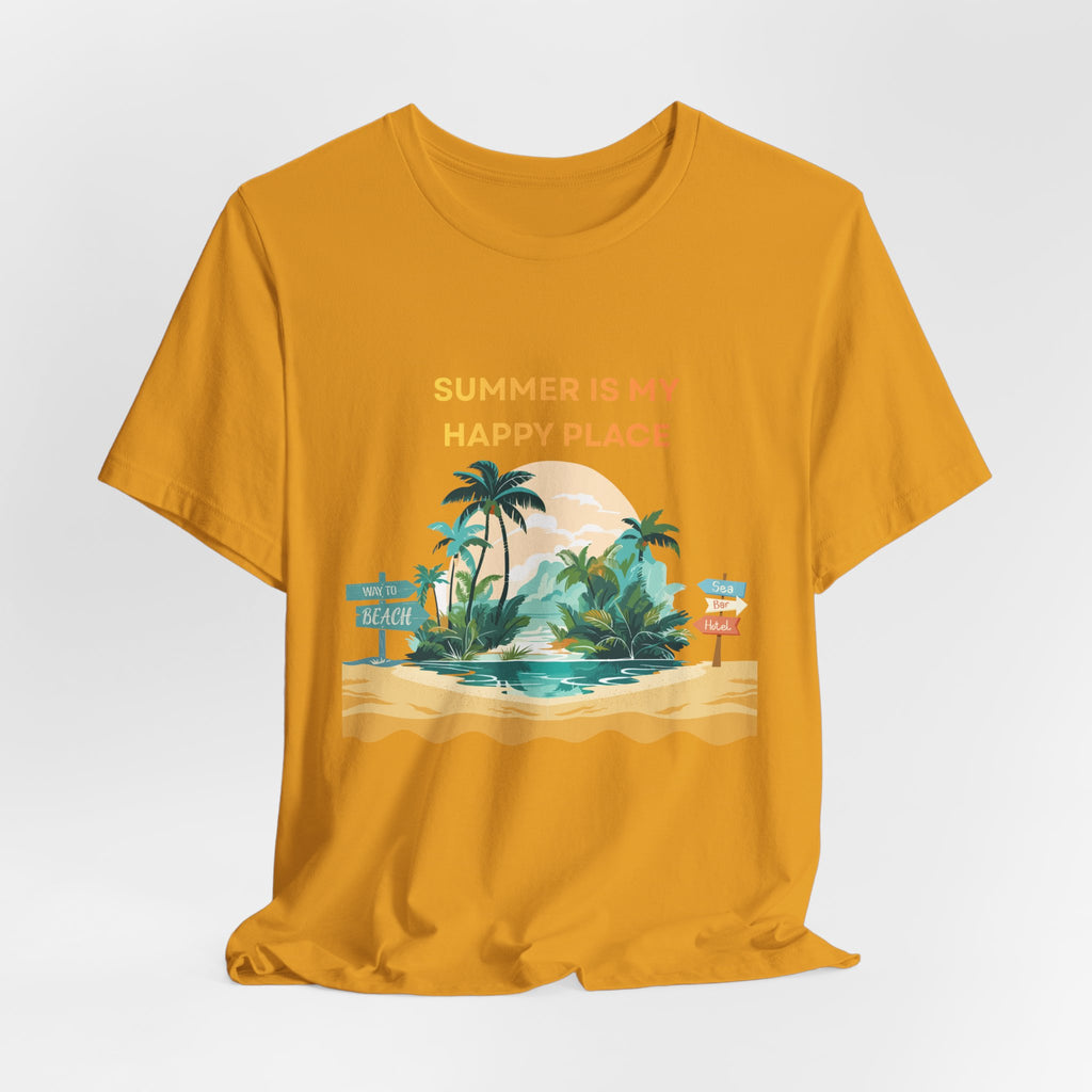 Summer Vibes Beach T-Shirt - "Summer Is My Happy Place" Graphic Tee