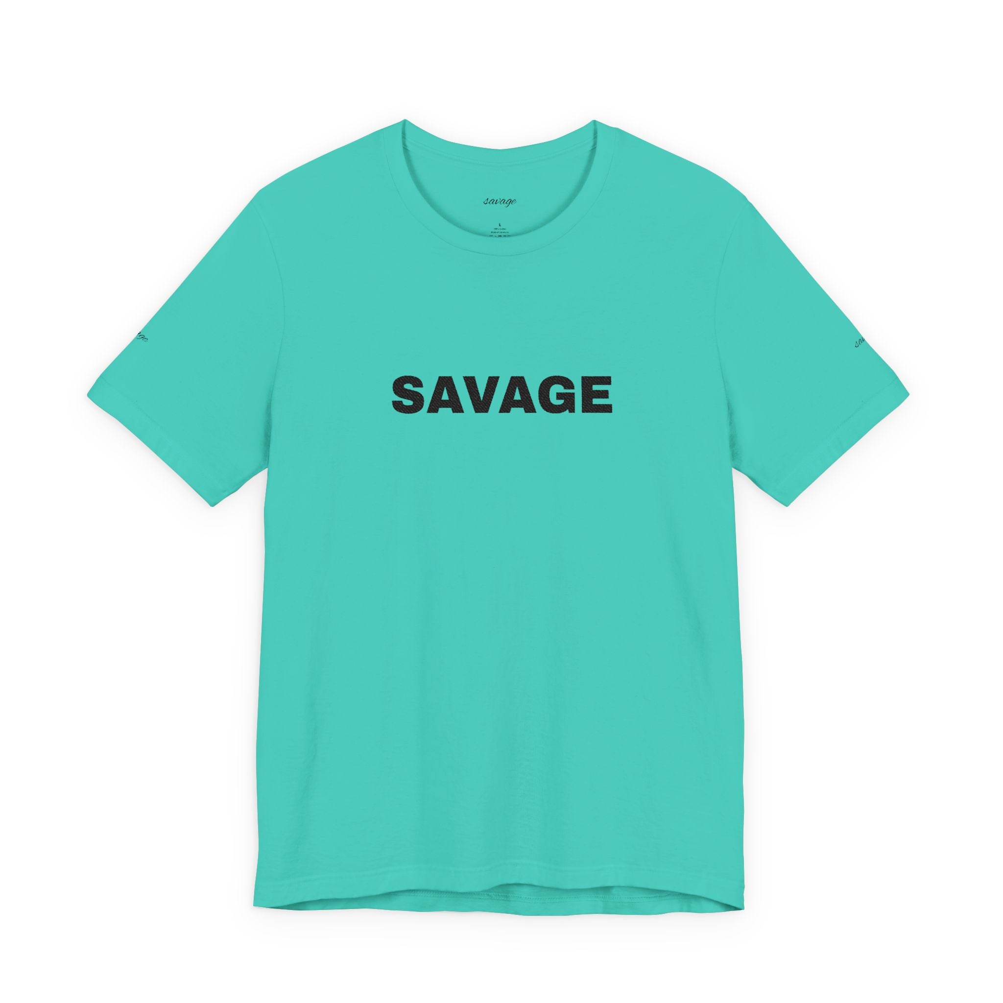 Savage Graphic Tee - Bold Text White T-Shirt