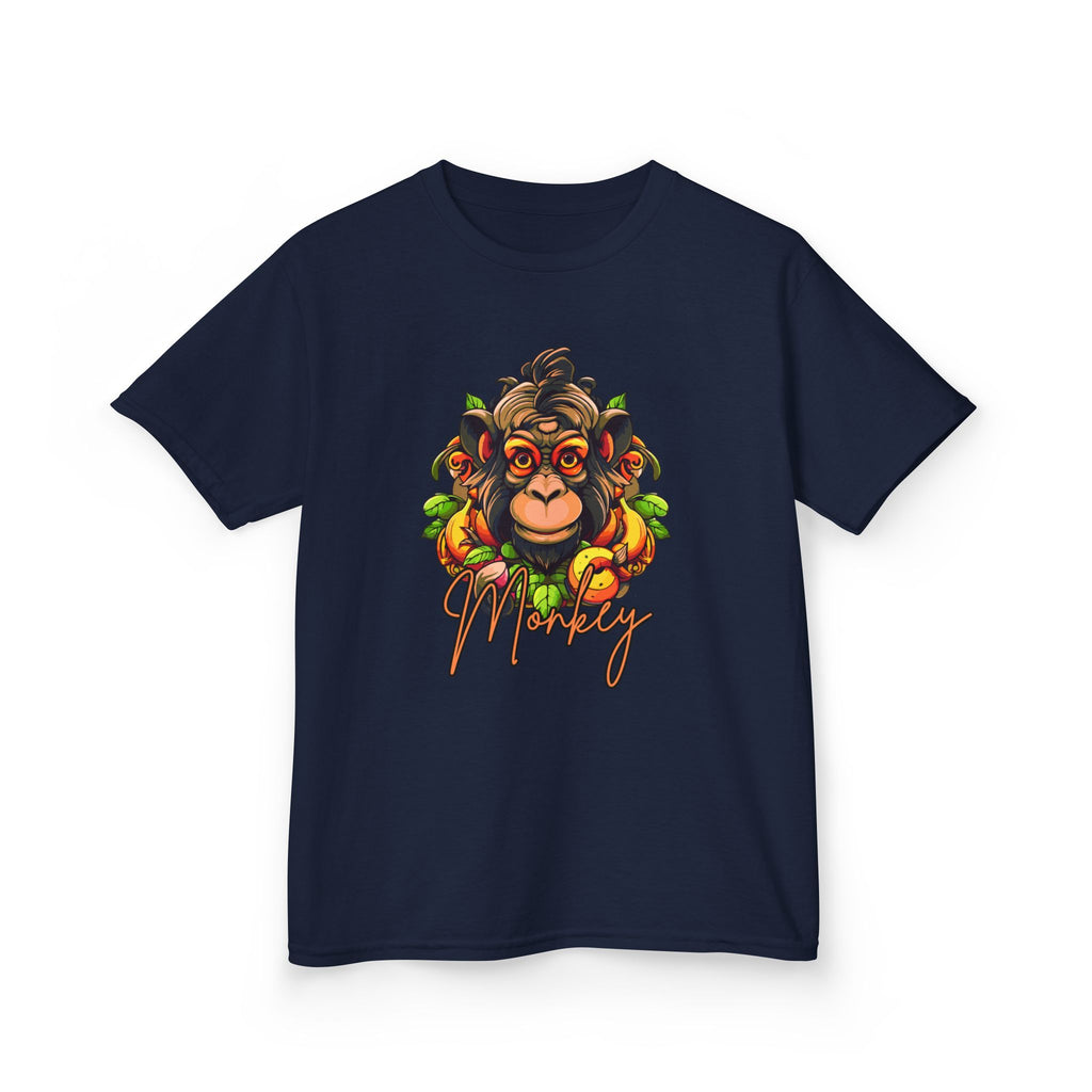 Kids Monkey Fruit Graphic Tee — Cute Tropical Chimp Design