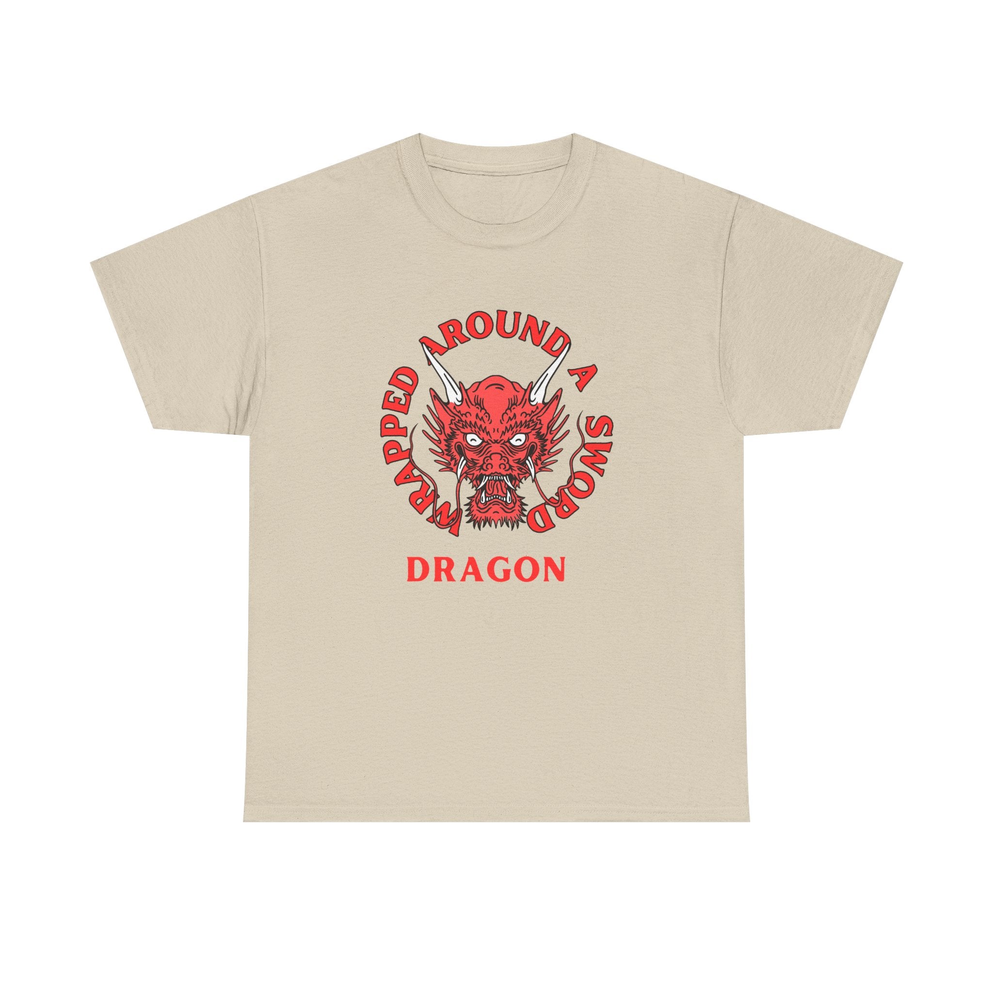 Dragon Tee — 'Wrapped Around a Sword' Red Dragon Graphic T-Shirt