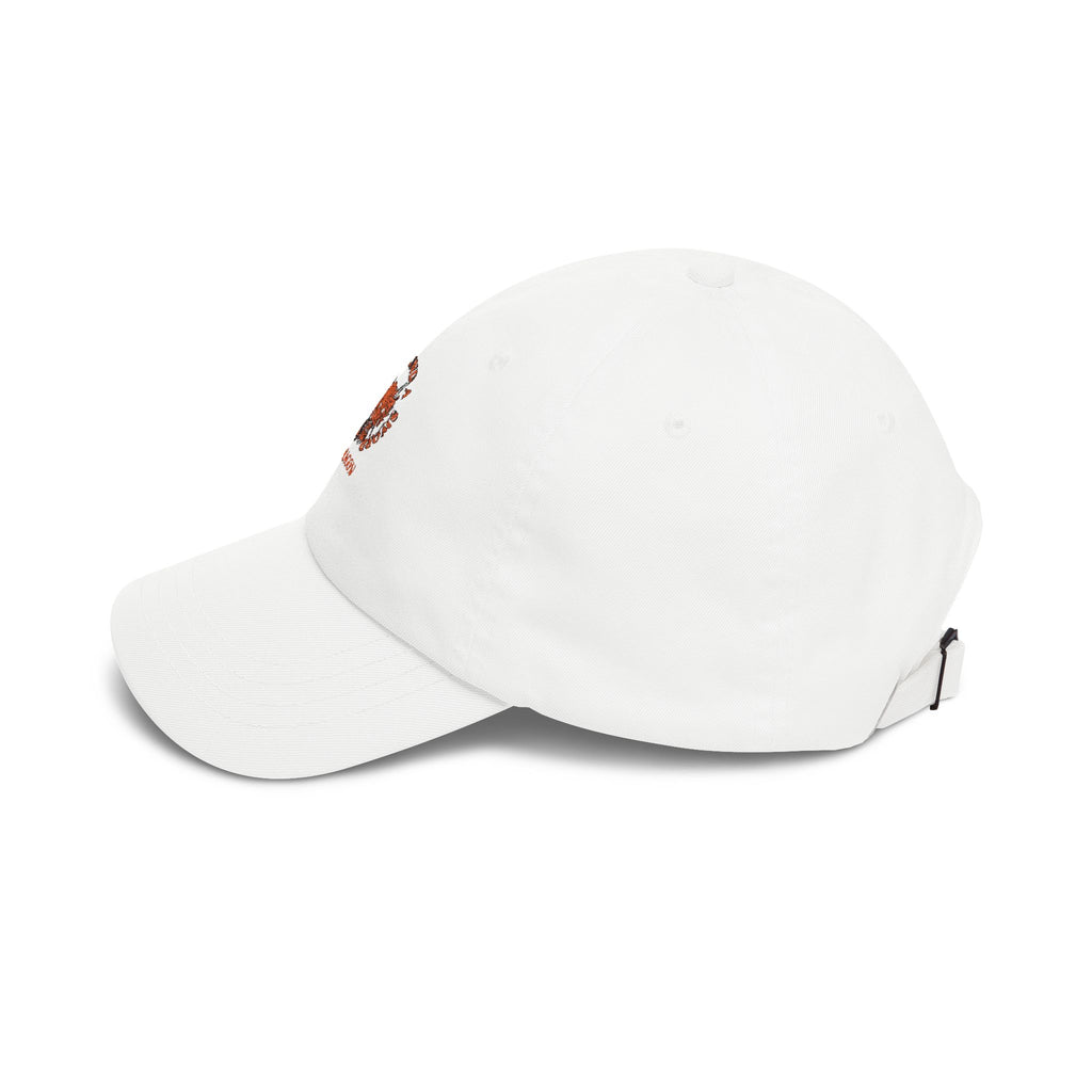 Dragon Emblem Dad Cap — Vintage Orange Floral Crest Hat