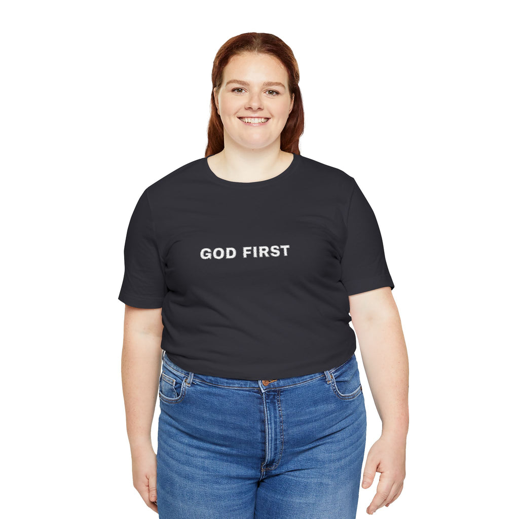 God First T-Shirt – Floral Lettering Christian Tee