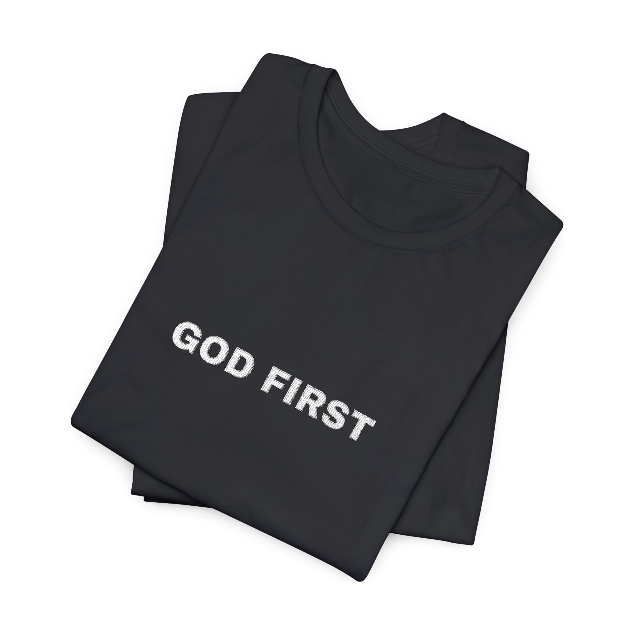 God First T-Shirt – Floral Lettering Christian Tee