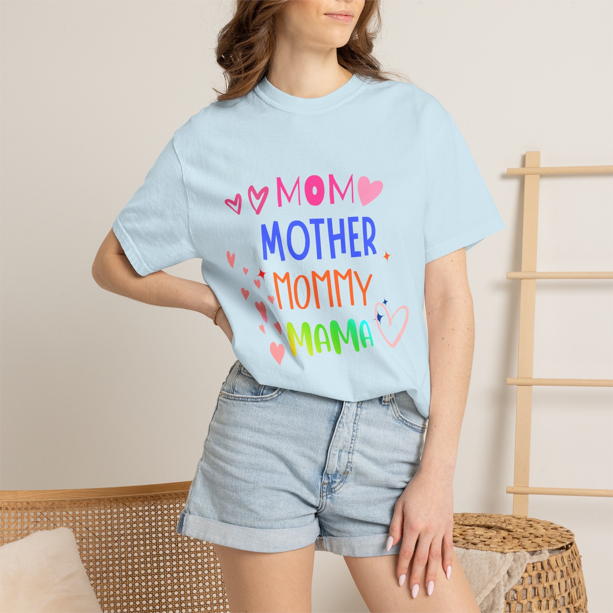 Mom • Mother • Mommy • Mama Colorful Hearts T-Shirt — Mother's Day Gift