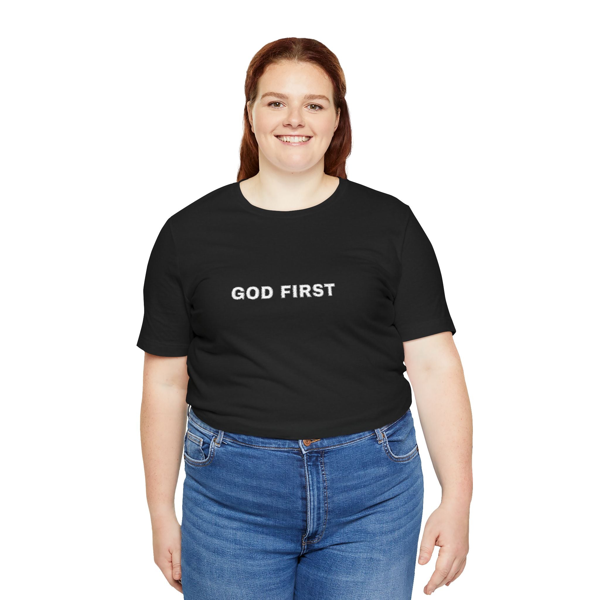 God First T-Shirt – Floral Lettering Christian Tee