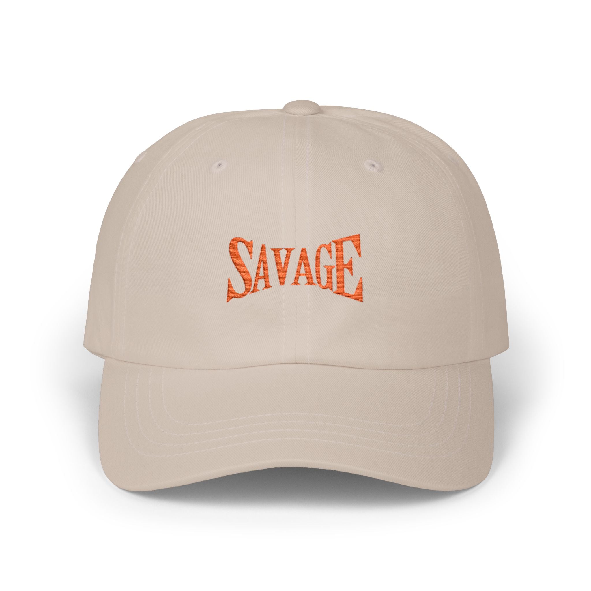 Savage Embroidered Dad Cap - White Casual Baseball Hat