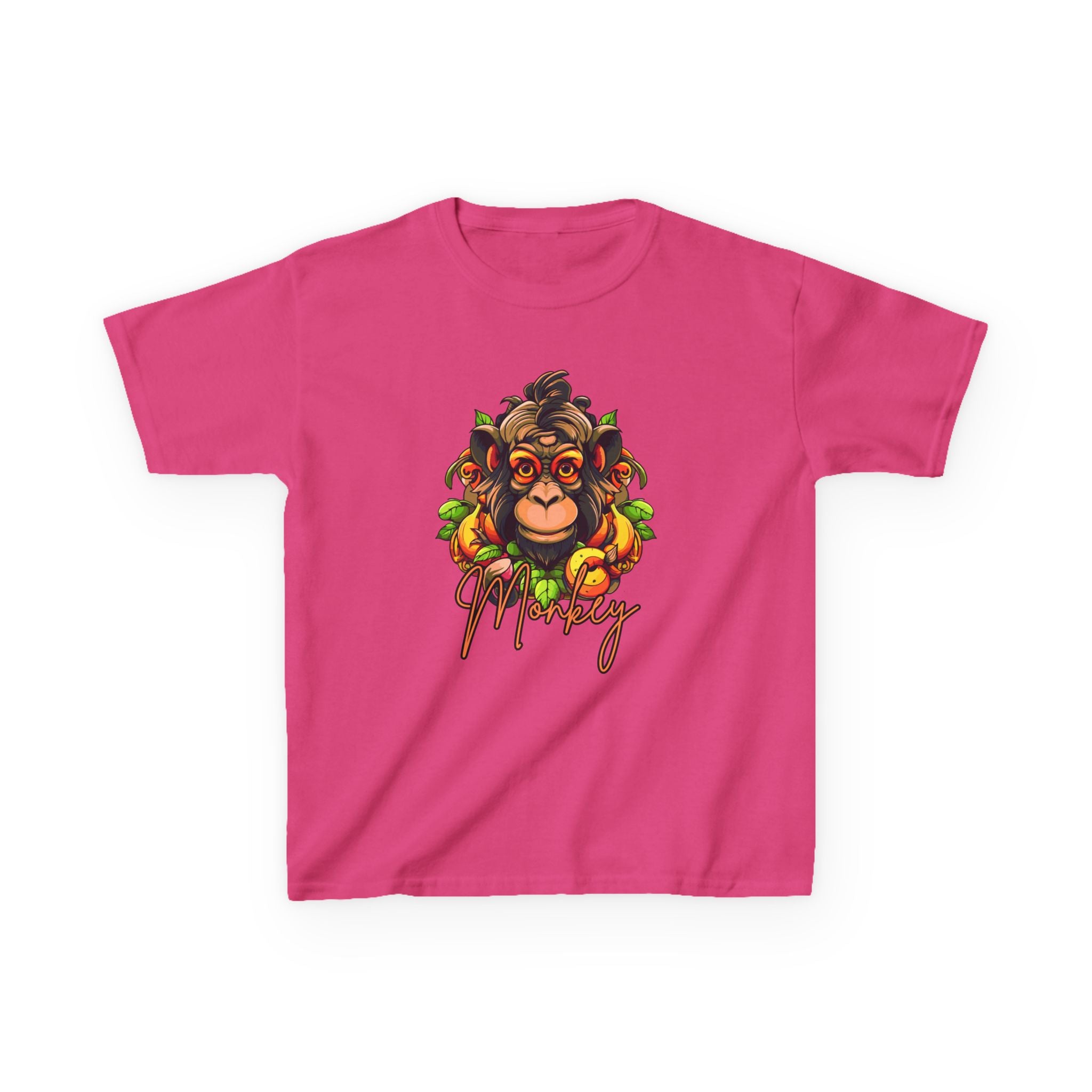 Kids Monkey Fruit Graphic Tee — Cute Tropical Chimp Design