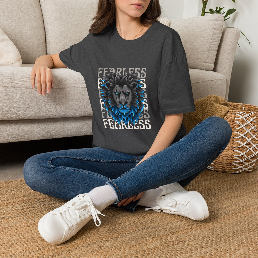 Lion Head T-Shirt — Bold Blue Mane Graphic Tee