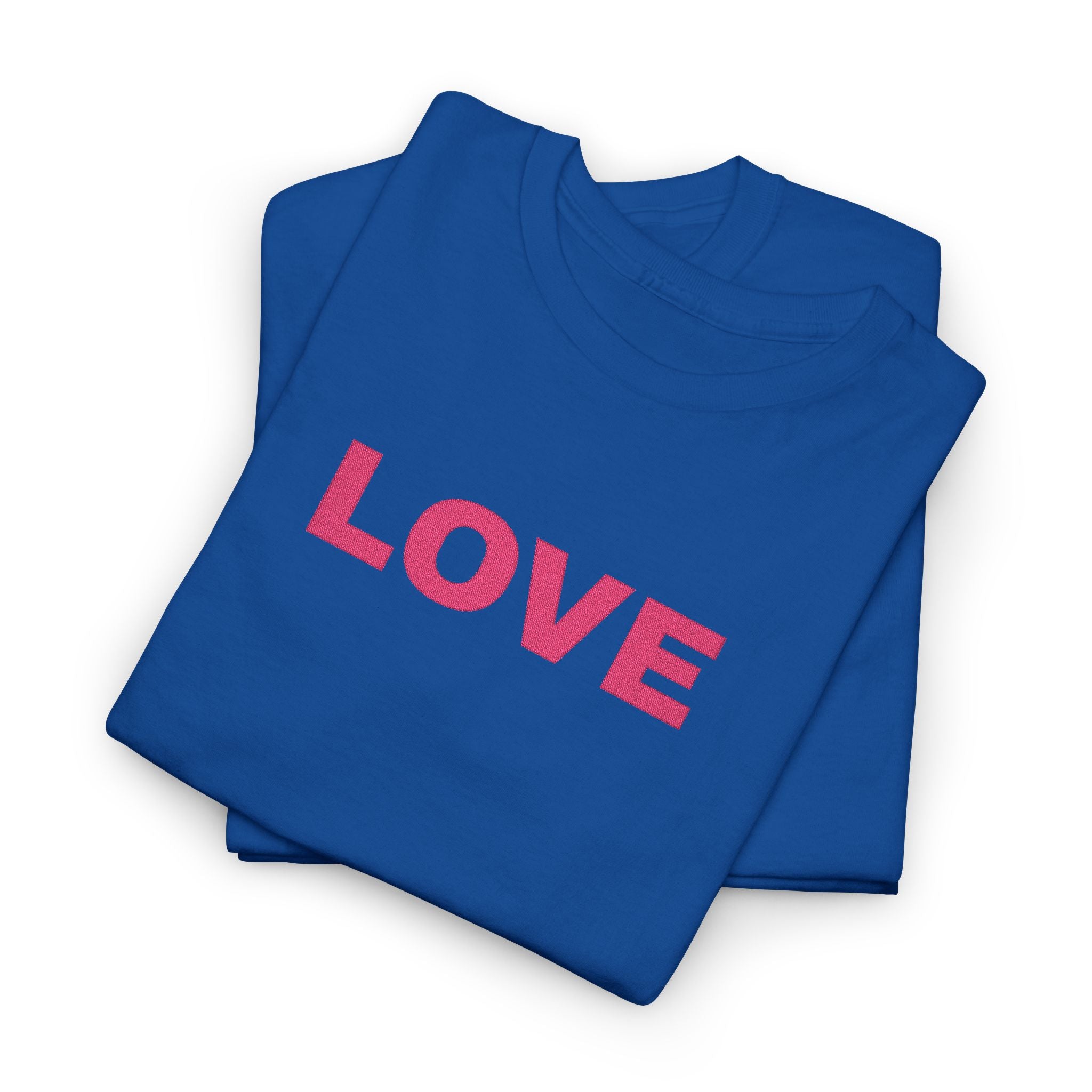 LOVE Glitter Text T-Shirt — Women's Pink Sparkle Tee for Valentine's Day