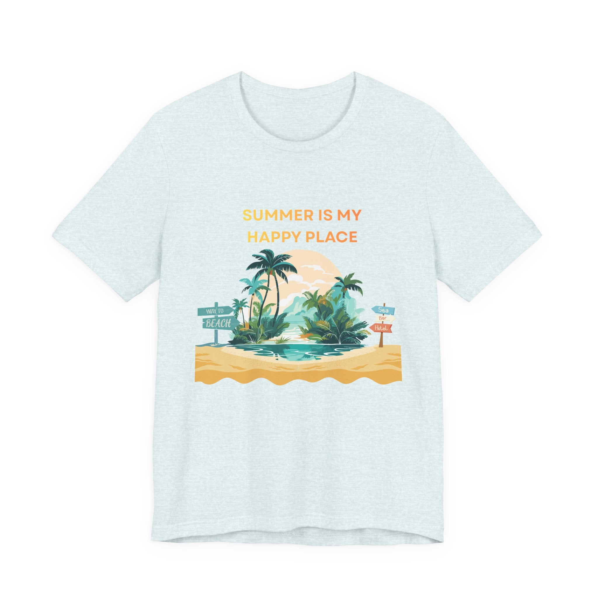 Summer Vibes Beach T-Shirt - "Summer Is My Happy Place" Graphic Tee