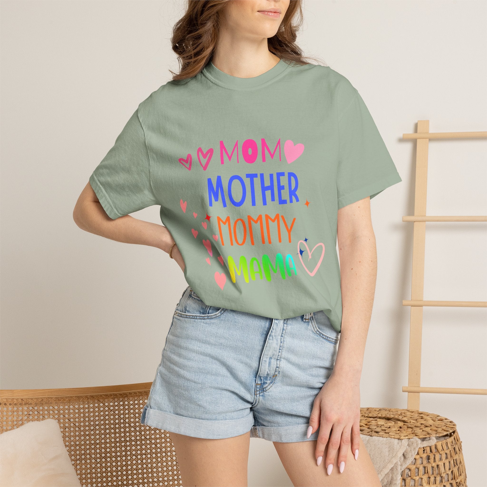 Mom • Mother • Mommy • Mama Colorful Hearts T-Shirt — Mother's Day Gift