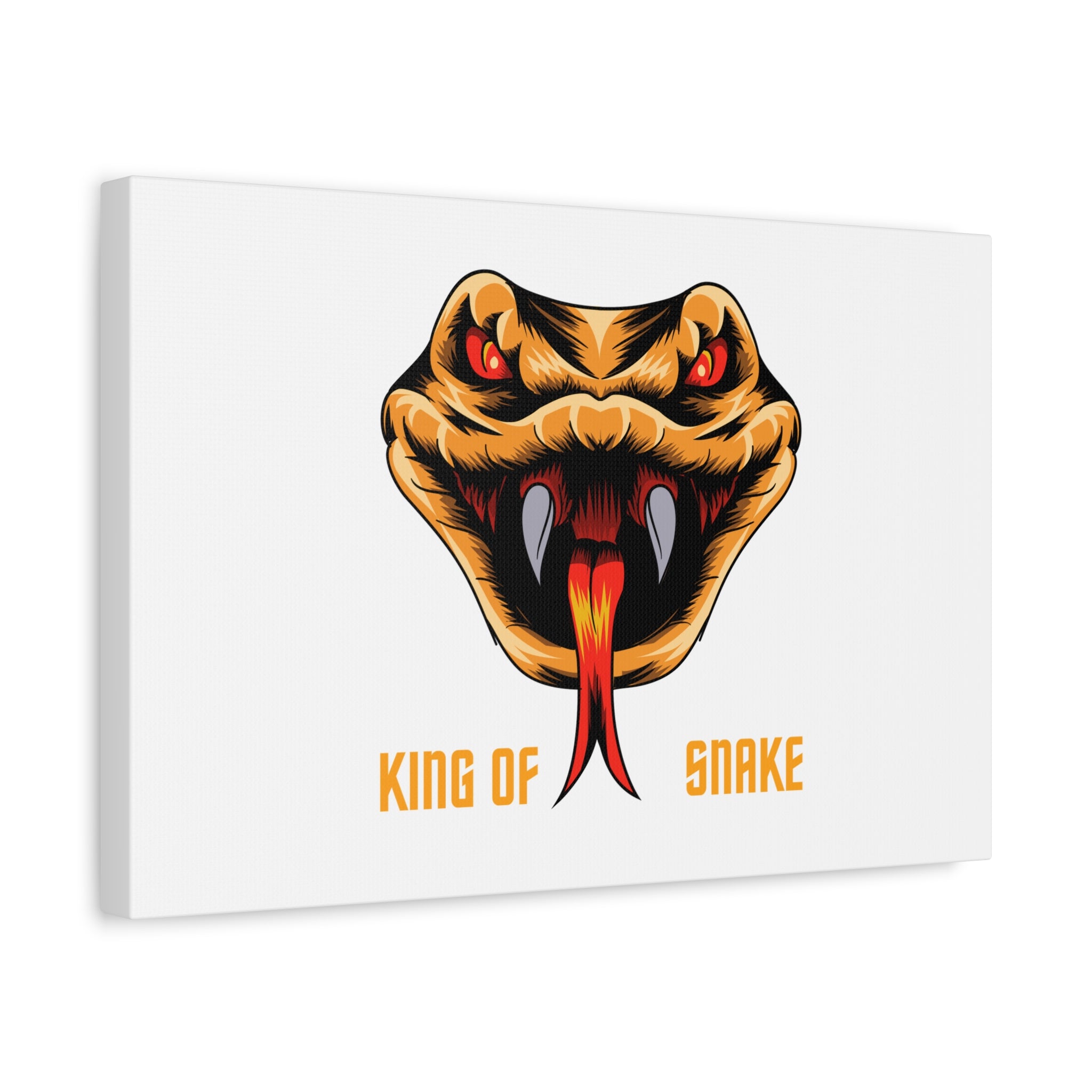 Snake Canvas Wall Art – "King of Snake" Fierce Cobra Head Matte Stretched Print