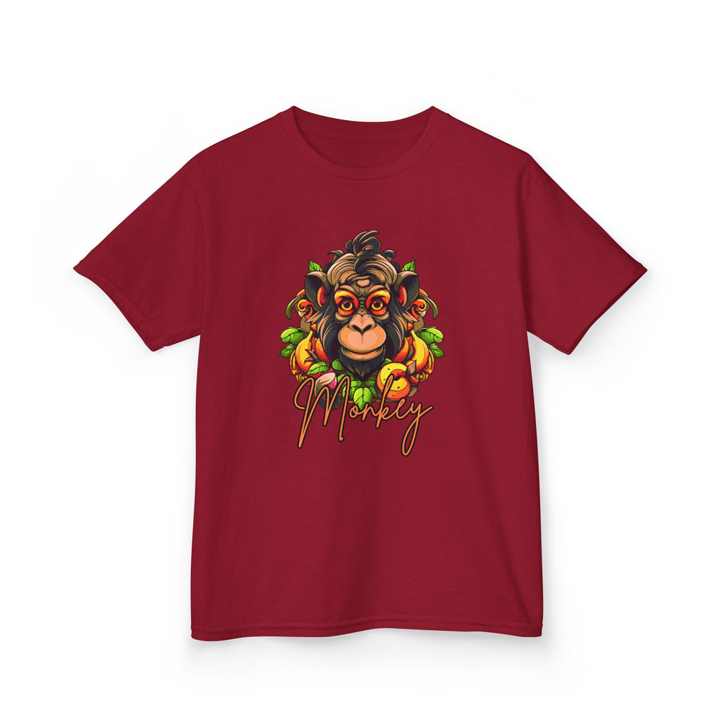 Kids Monkey Fruit Graphic Tee — Cute Tropical Chimp Design